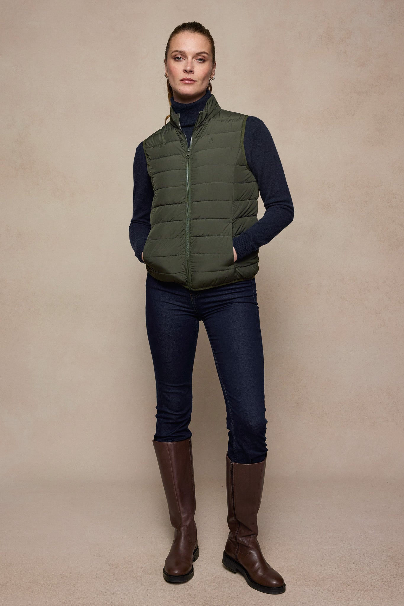 Leah Puffa Gilet - Olive