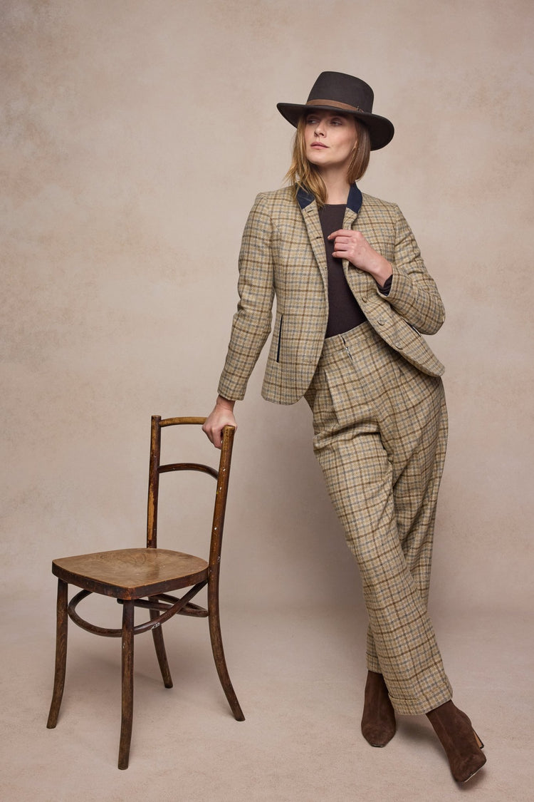 Jack Murphy Clothing - Nicole Tweed Jacket - Caramel Check - Tweed
