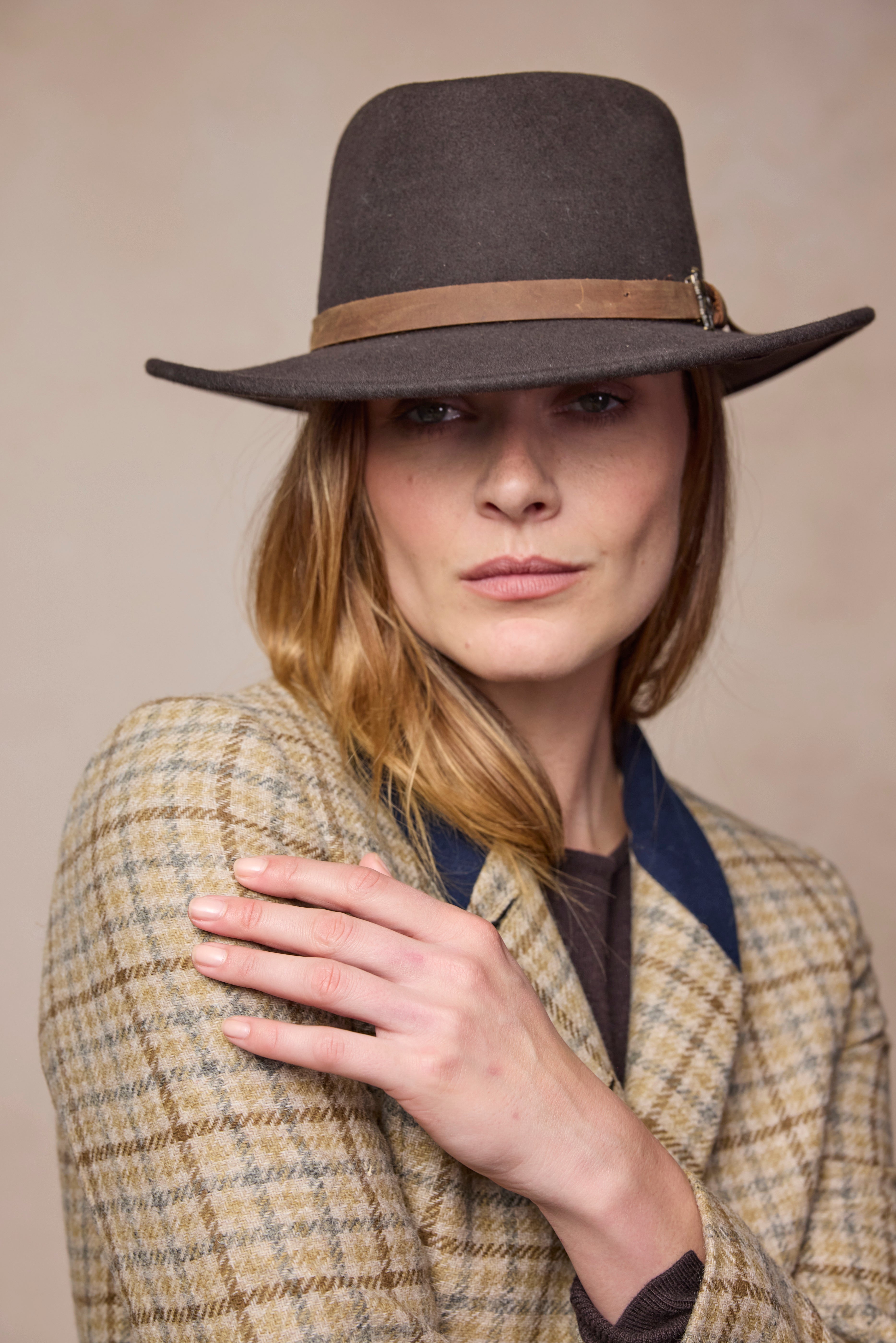 Veste Nicole Tweed - Carreaux Caramel