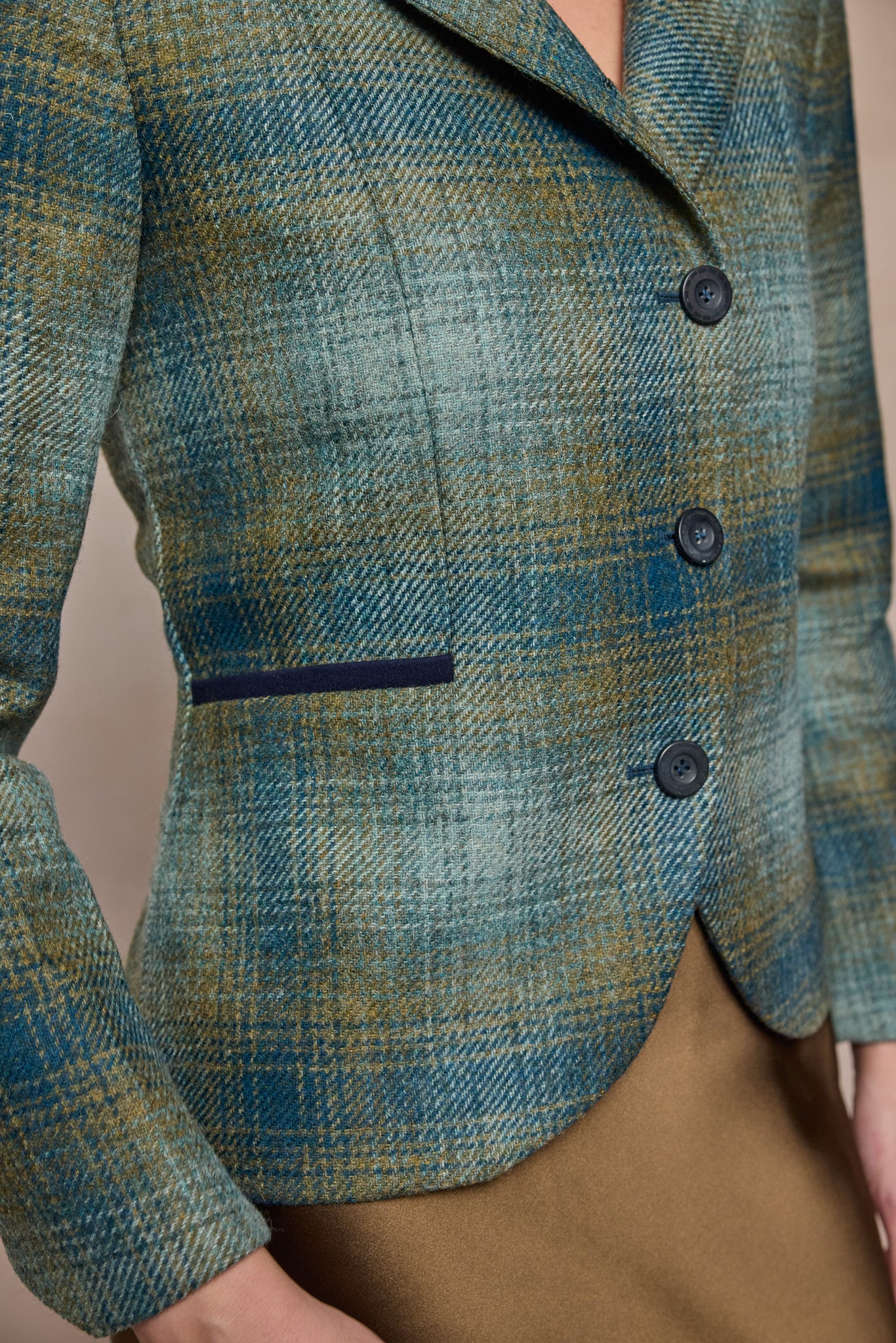 Sasha Tweed Jacket - Ocean Check
