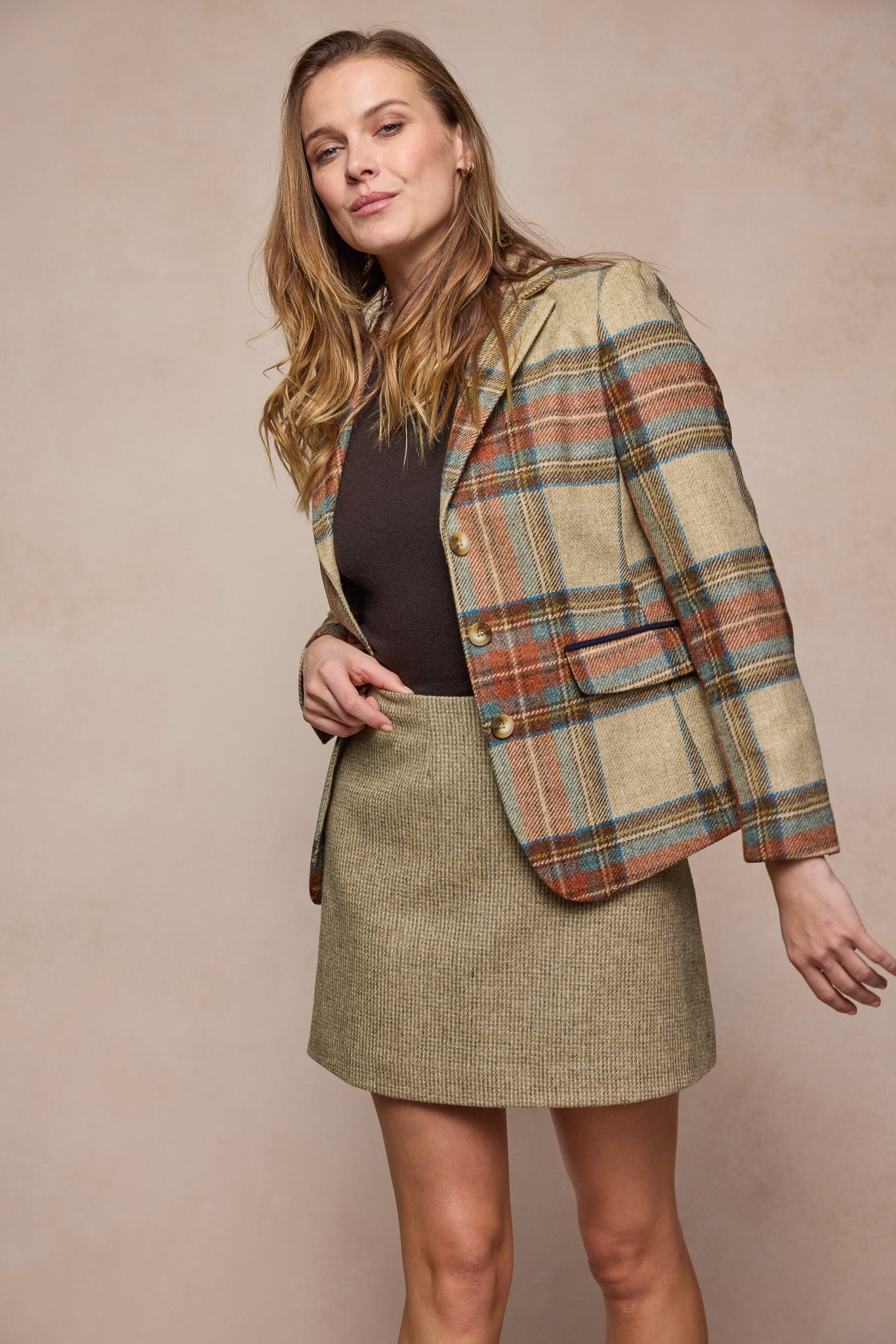 Tara Tweed Hacking Jacket - Autumn Check