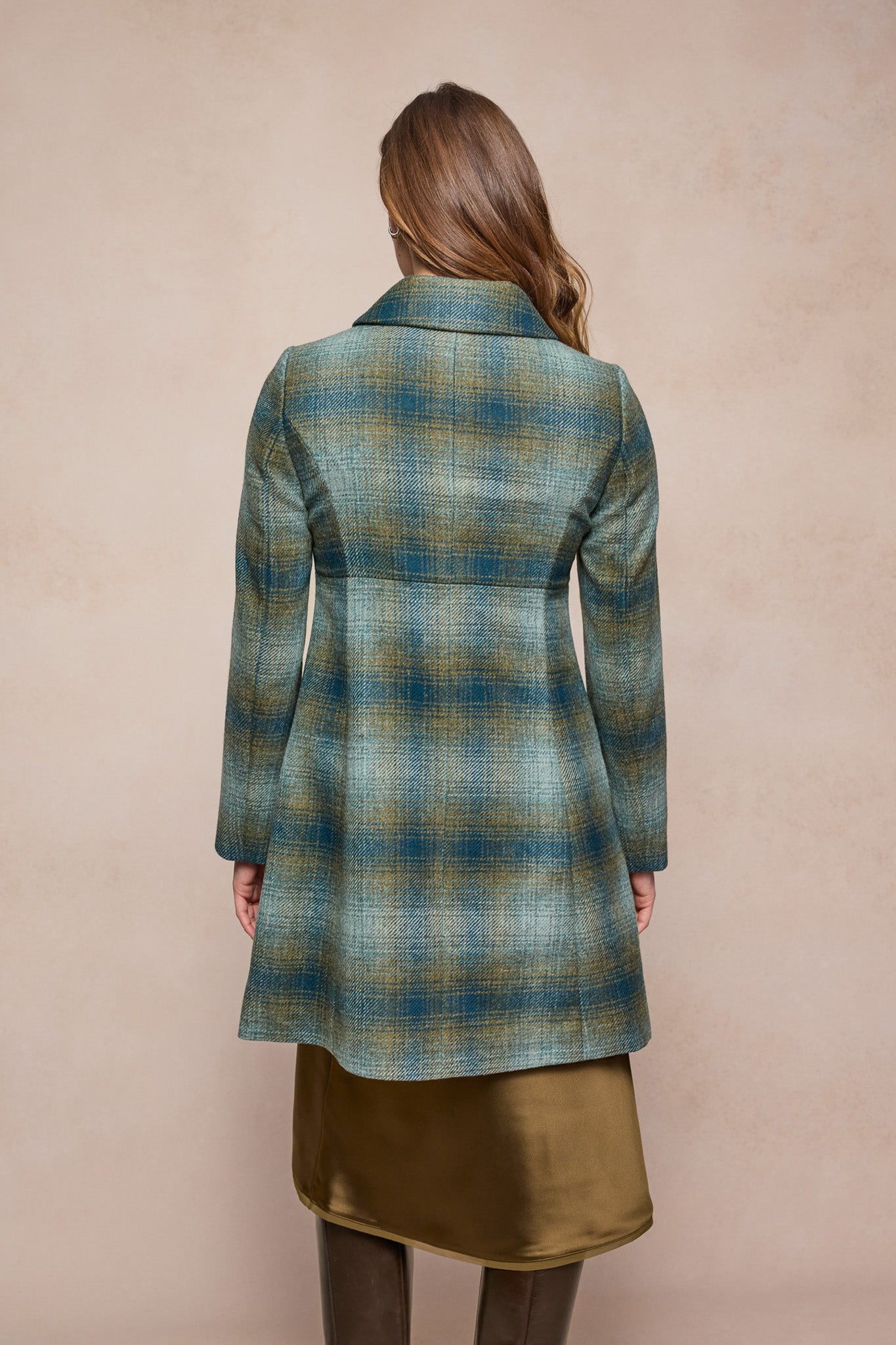 Aimee Tweed Coat - Ocean Check