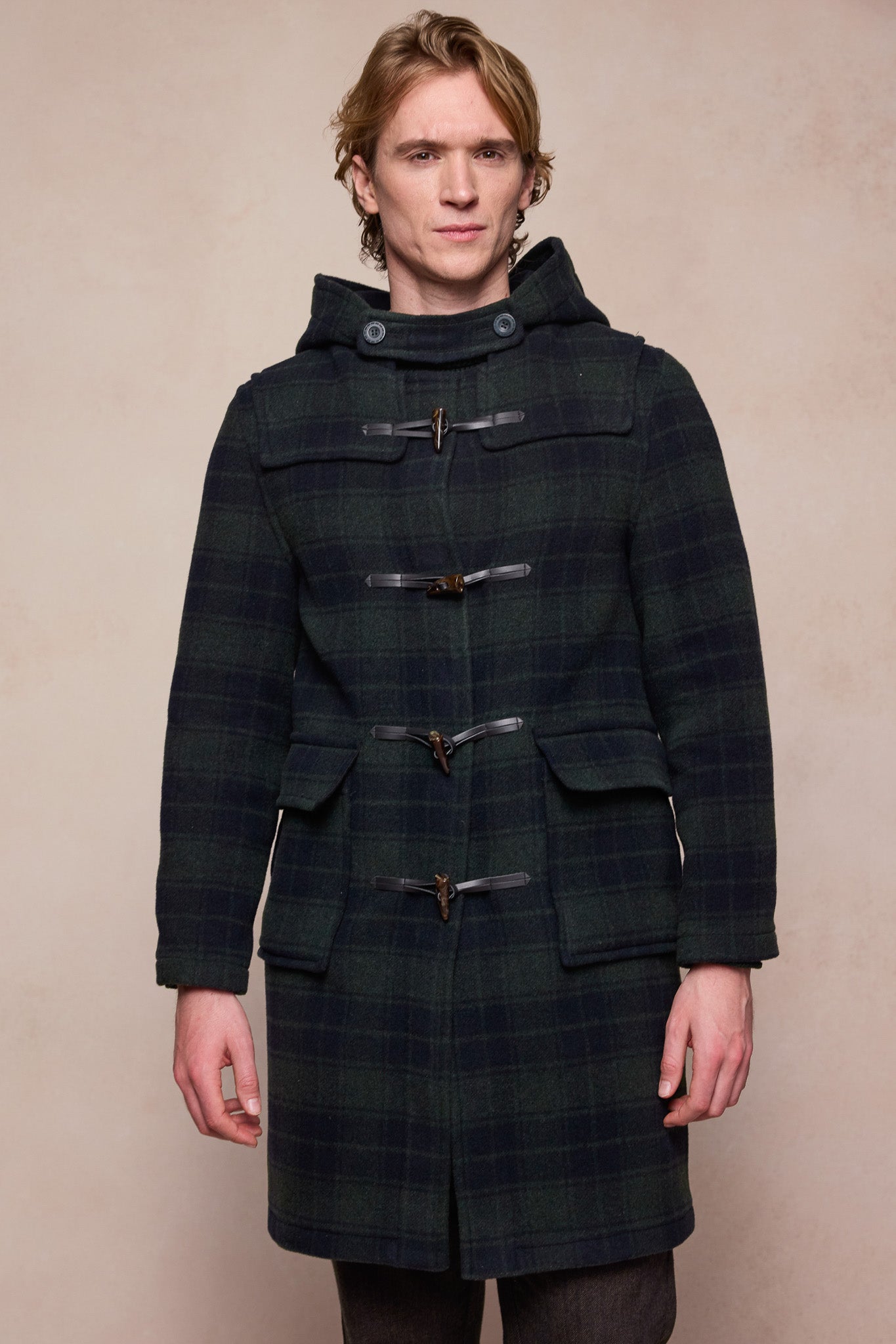 Alex Wool Duffle Coat - Green Tarten