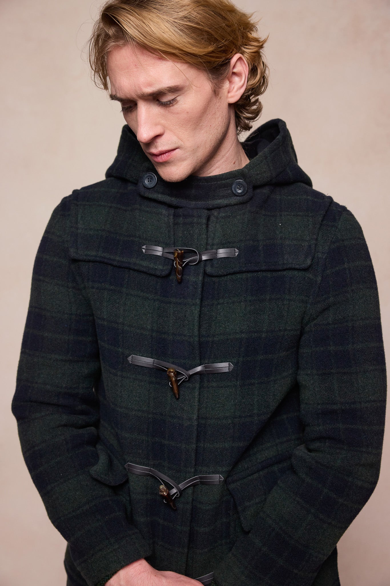 Alex Wool Duffle Coat - Green Tarten