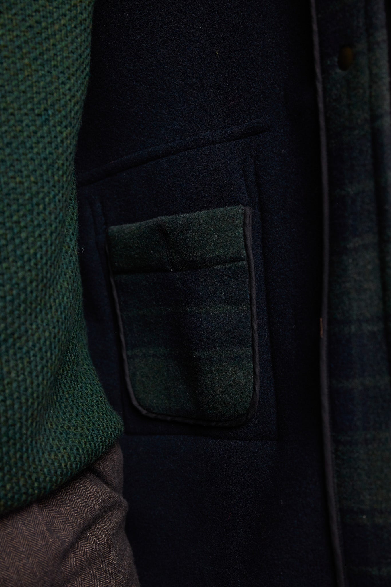 Alex Wool Duffle Coat - Green Tarten