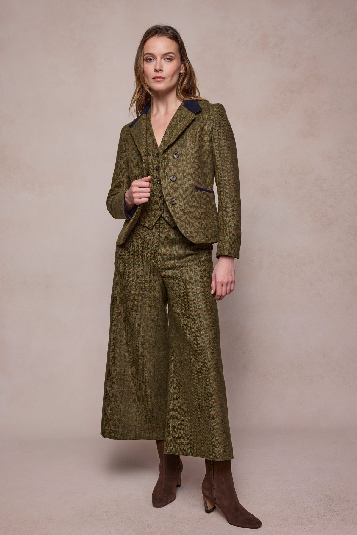 Enya Tweed Culottes - Woodland Check