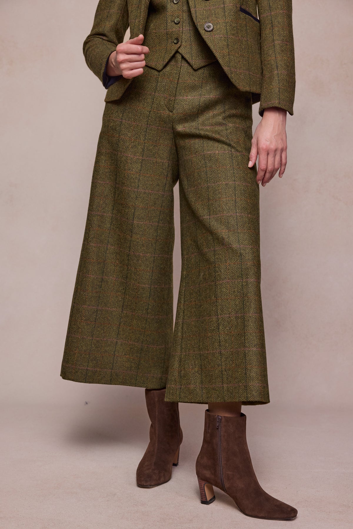 Enya Tweed Culottes - Woodland Check