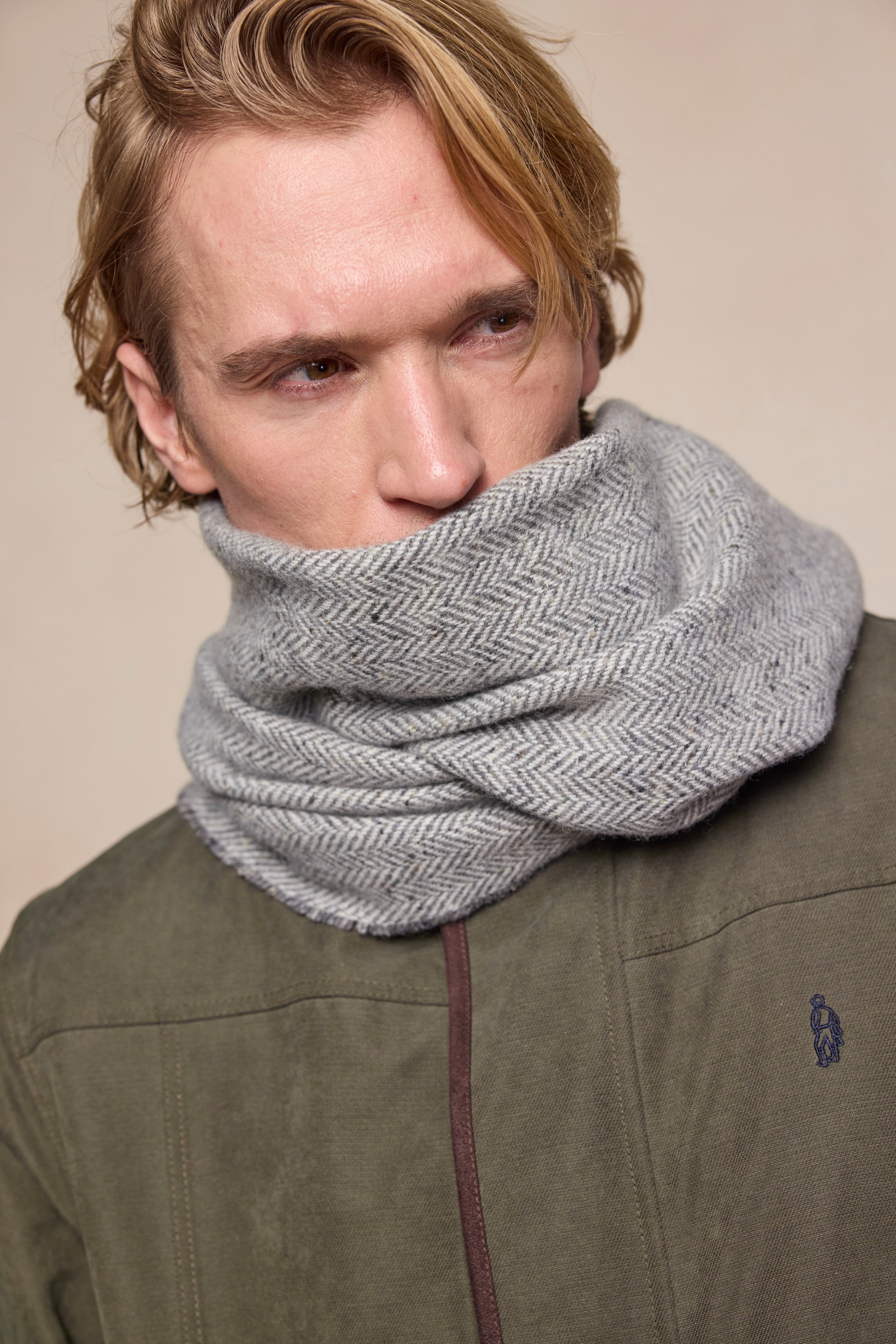 Écharpe en laine Bonnie - Gris doux