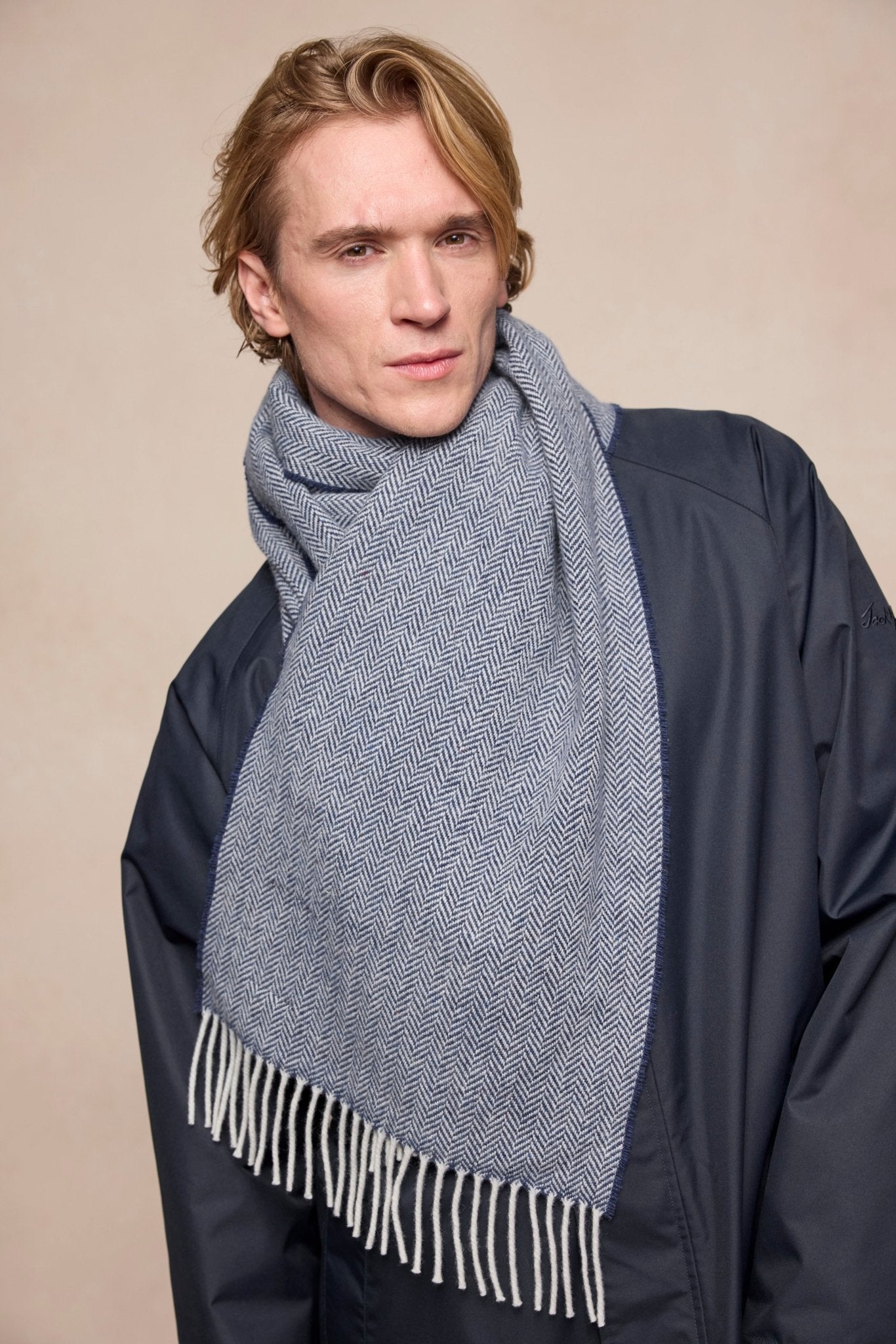 Jack Murphy Clothing - Billy Wool Scarf - Blue Marine - Accessories