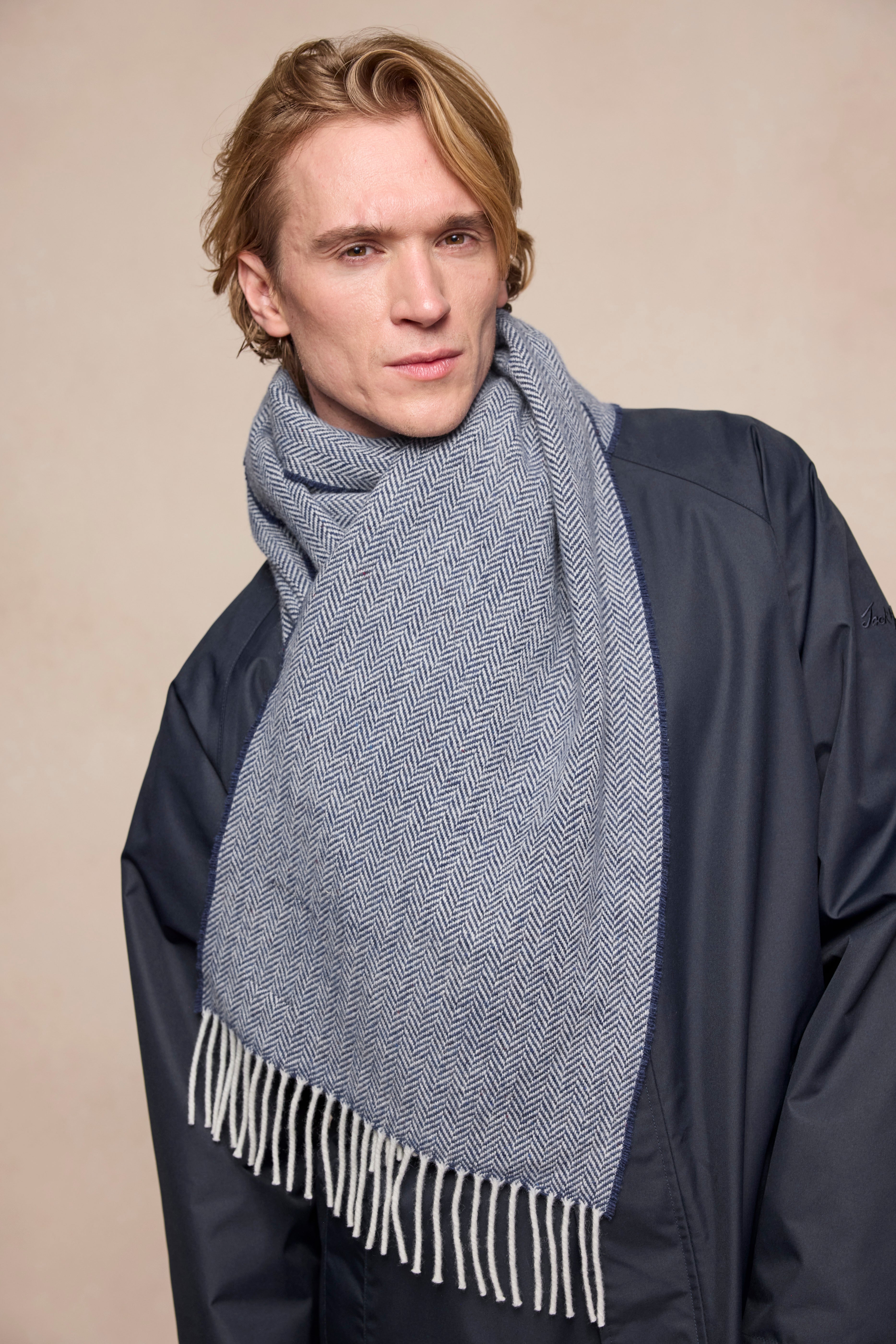 Billy Wool Scarf - Blue Marine