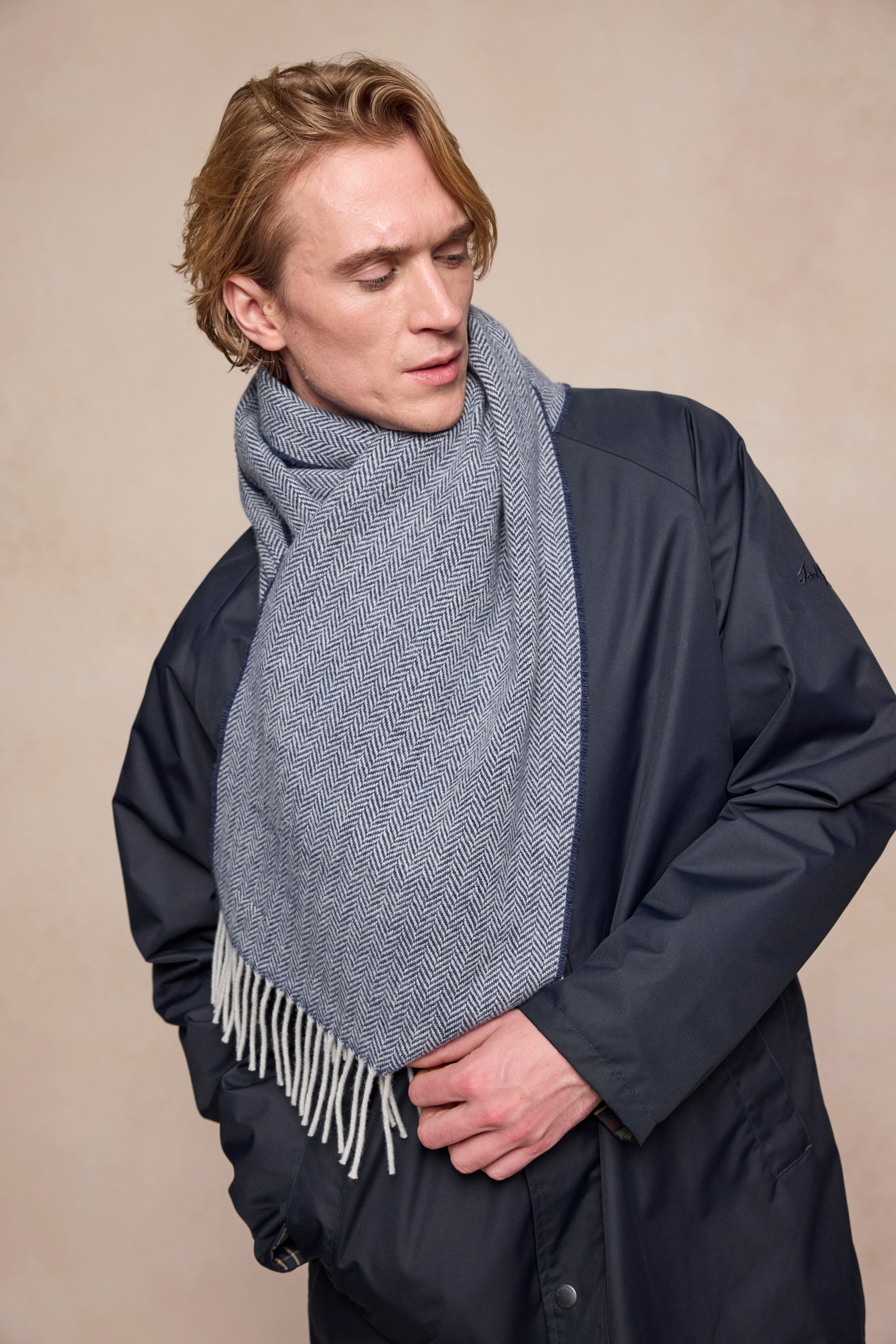 Billy Wool Scarf - Blue Marine