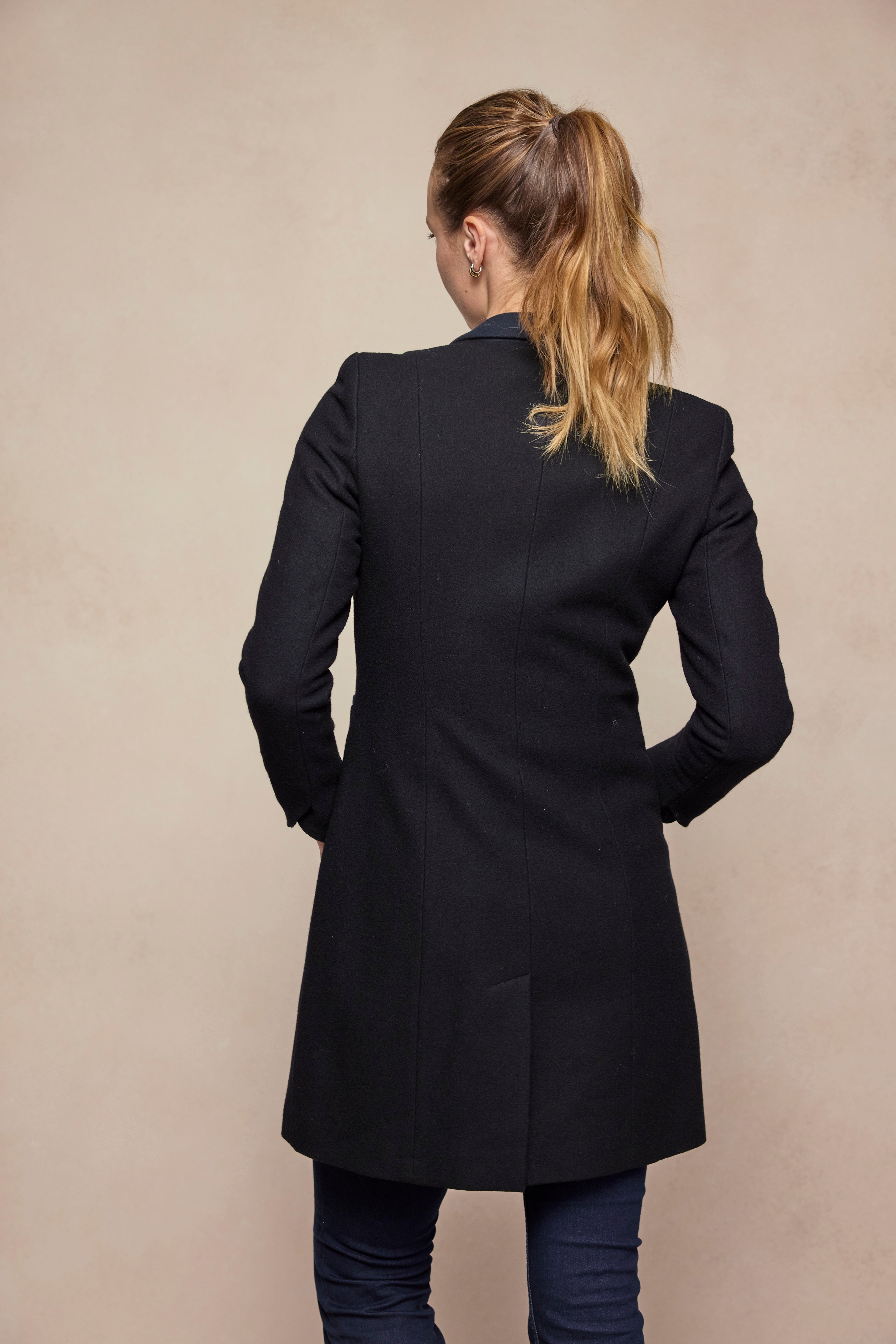 Isabella Tweed Coat - Black Melton
