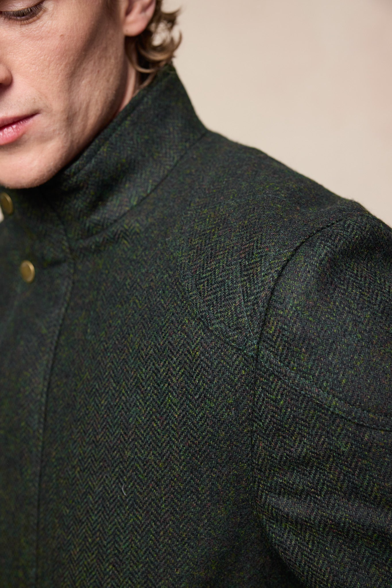 Seamus Tweed Jacket - Green Herringbone