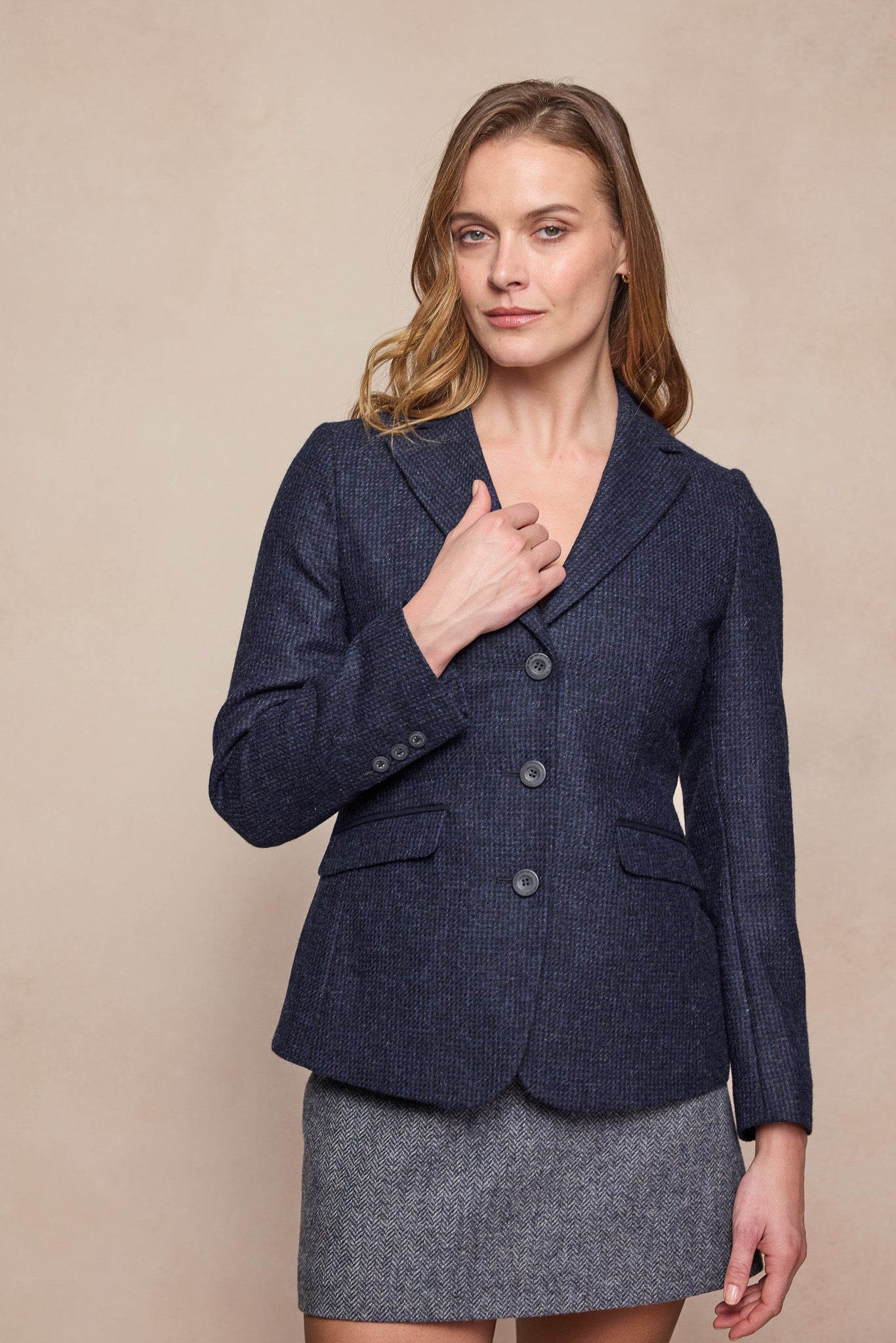 Tara Tweed Hacking Jacket - Imperial Blue