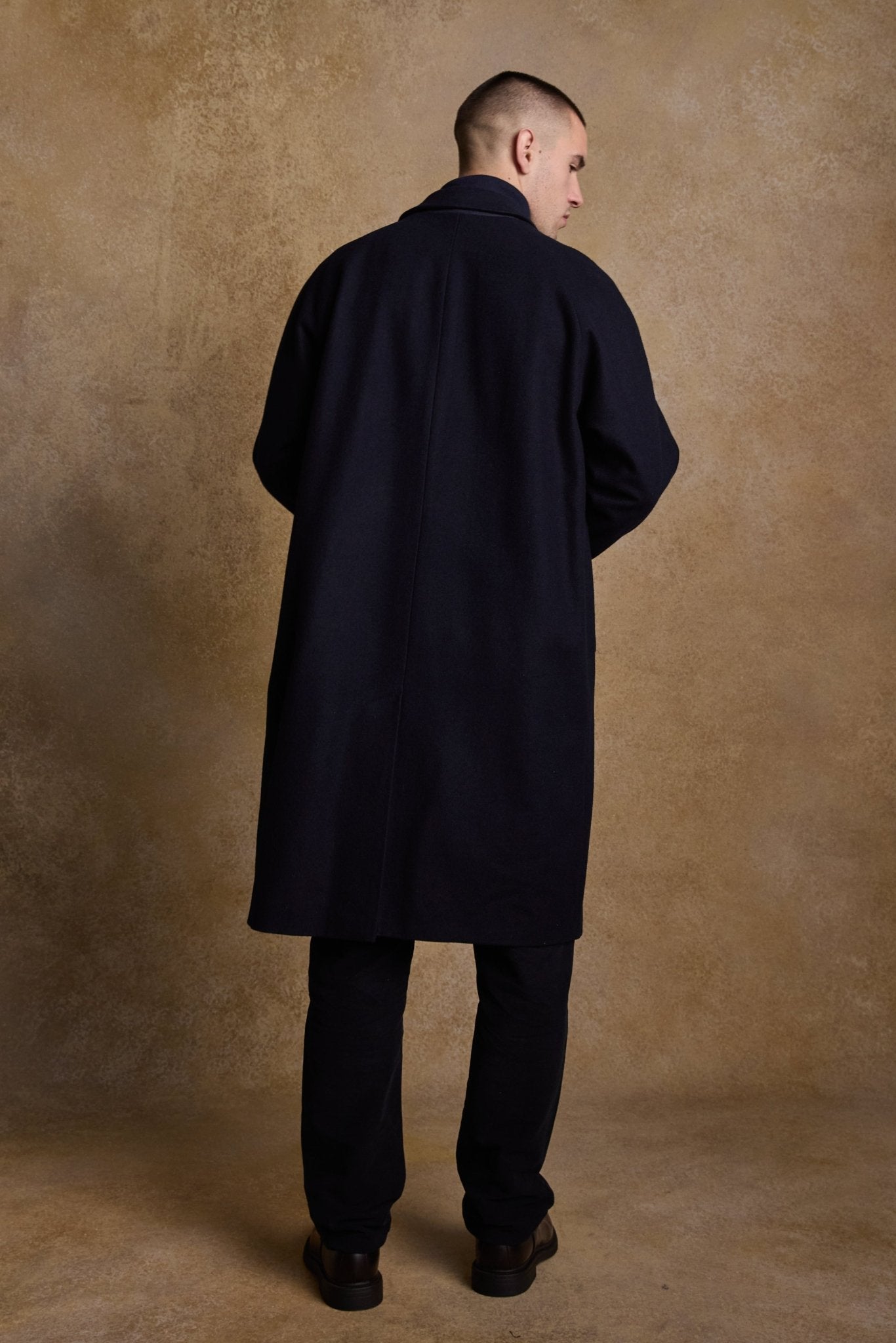 Jack Murphy Clothing - Sean Tweed Coat - Deep Navy Melton - Tweed