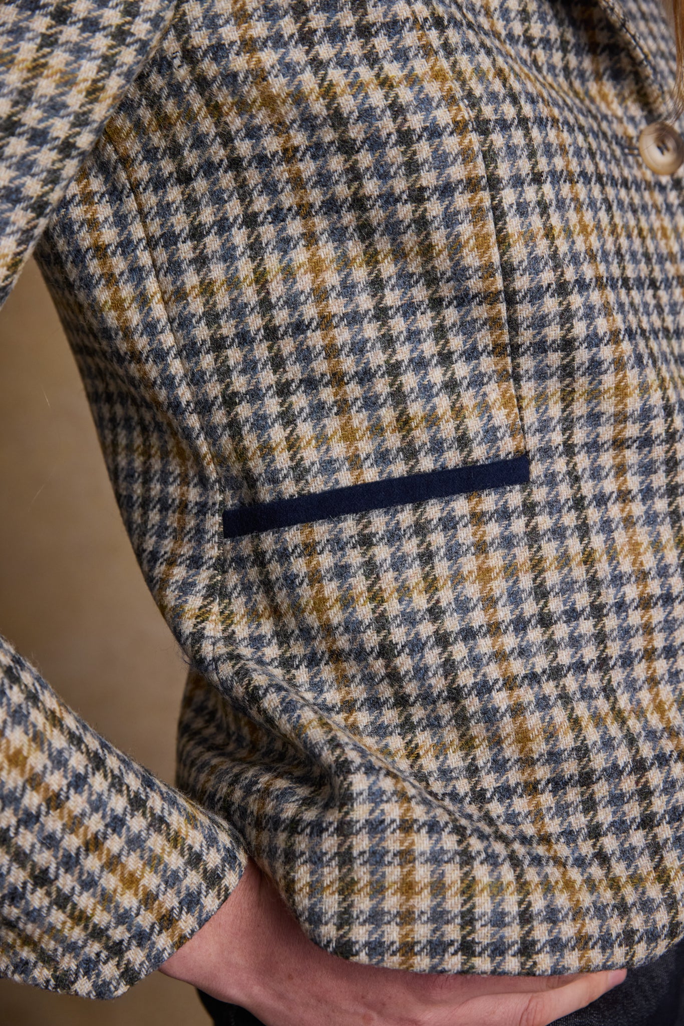 Sasha Tweed Jacket - Saffron Cobalt Check