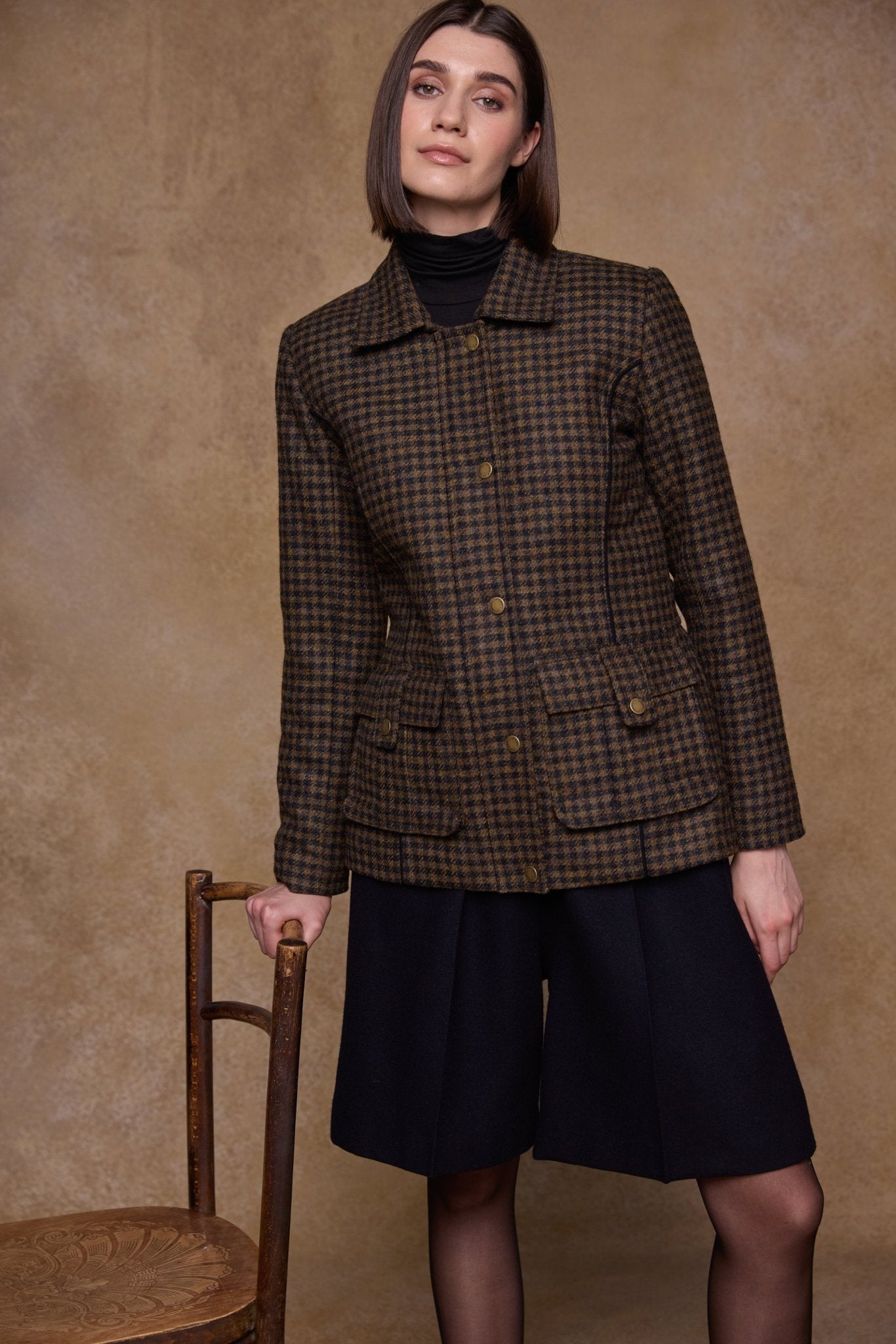 Jack Murphy Clothing - Aine Tweed Jacket - Earth Check - Tweed