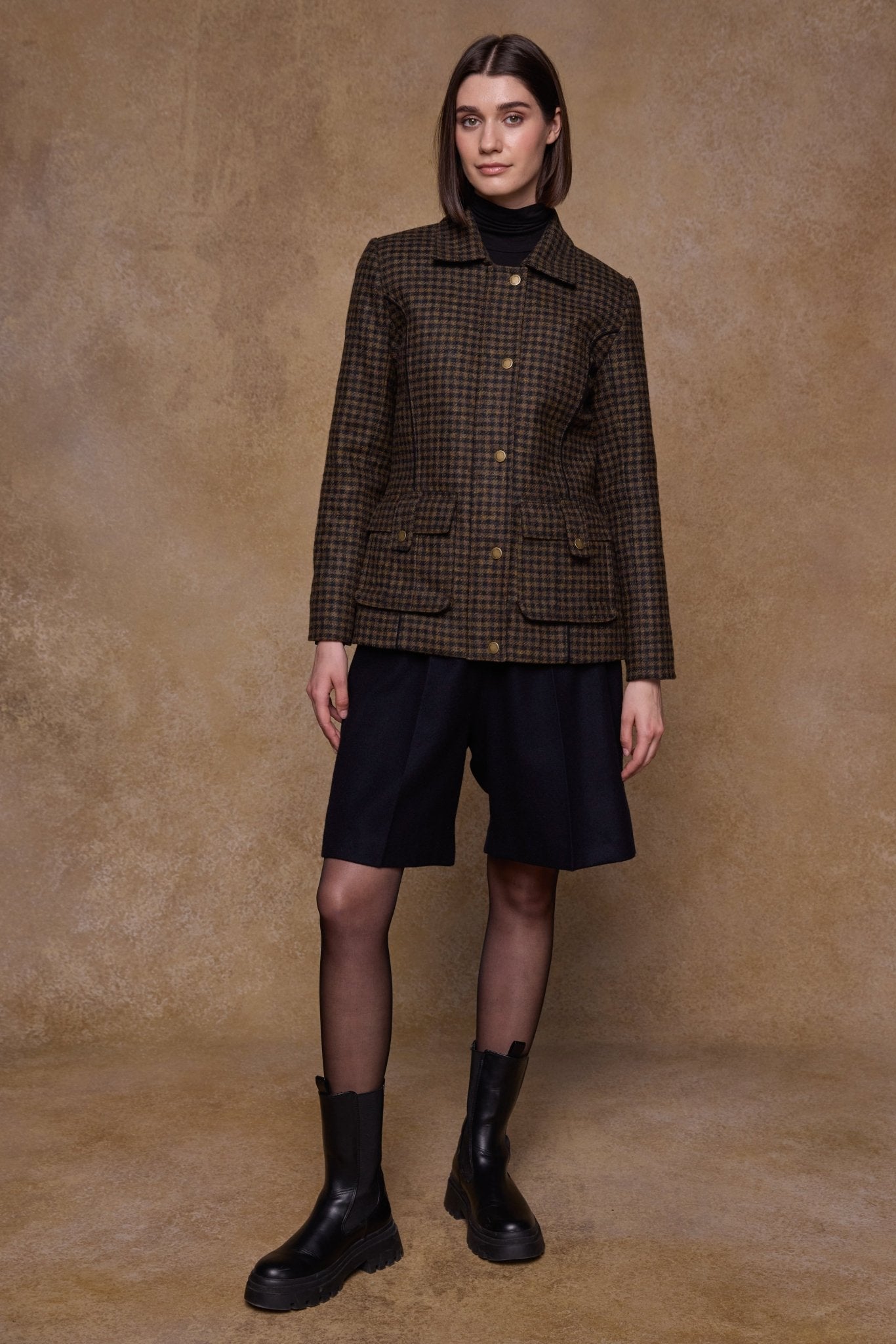 Jack Murphy Clothing - Aine Tweed Jacket - Earth Check - Tweed