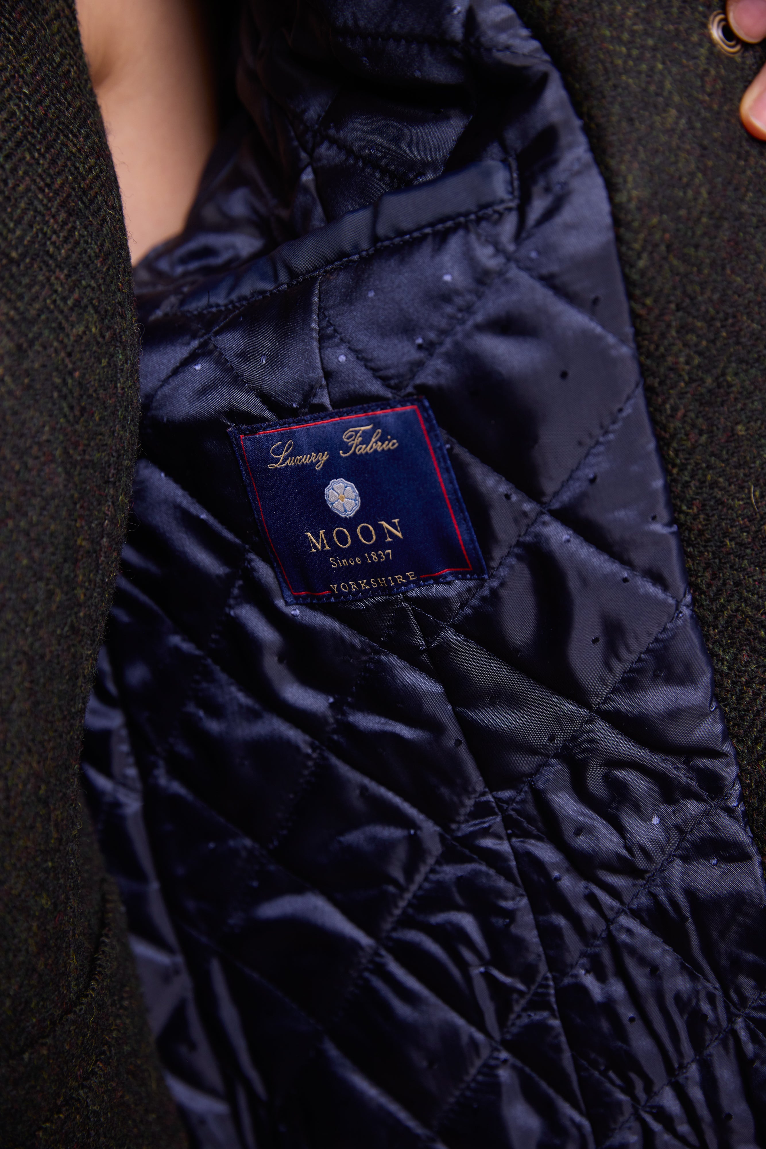 Aine Tweed Jacket - Deep Green Herringbone