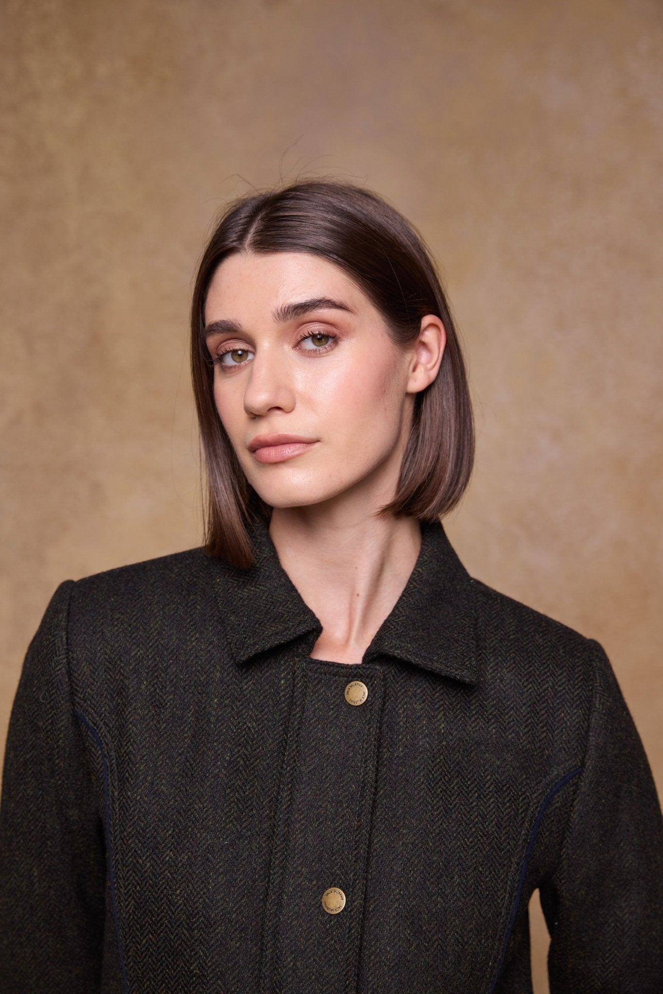 Jack Murphy Clothing - Aine Tweed Jacket - Deep Green Herringbone - Tweed