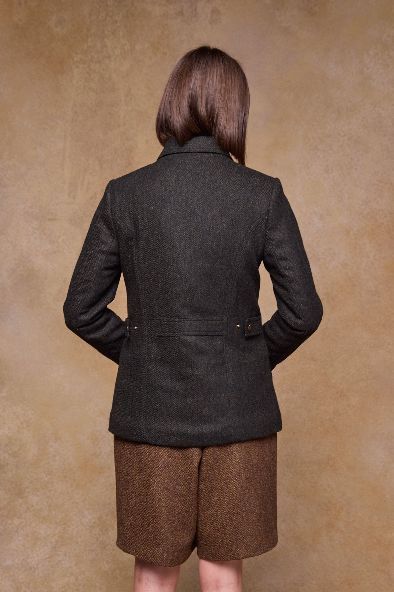 Jack Murphy Clothing - Aine Tweed Jacket - Deep Green Herringbone - Tweed