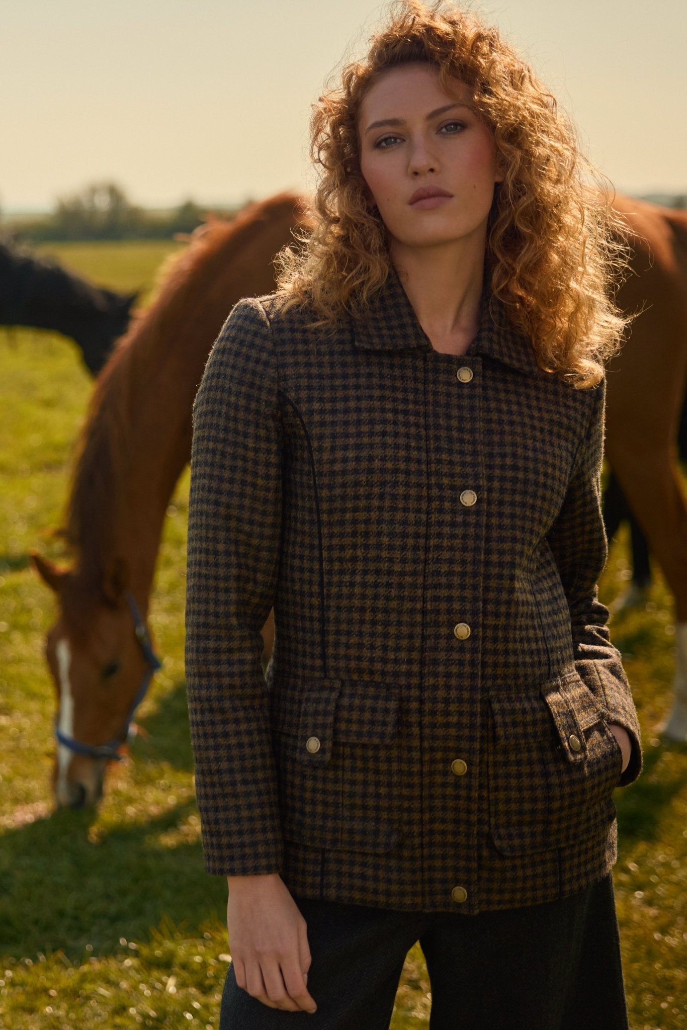 Jack Murphy Clothing - Aine Tweed Jacket - Earth Check - Tweed