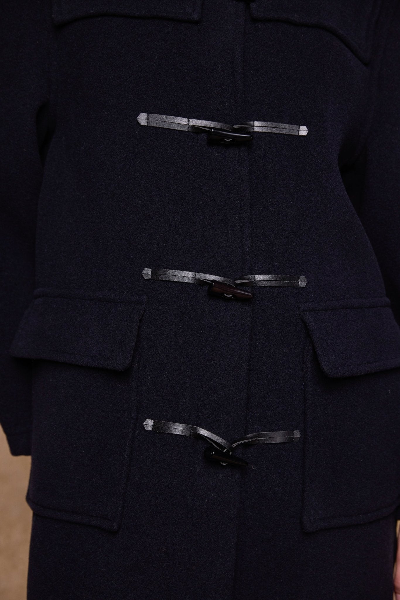 Jack Murphy Clothing - Alex Wool Duffle Coat - Navy - Tweed