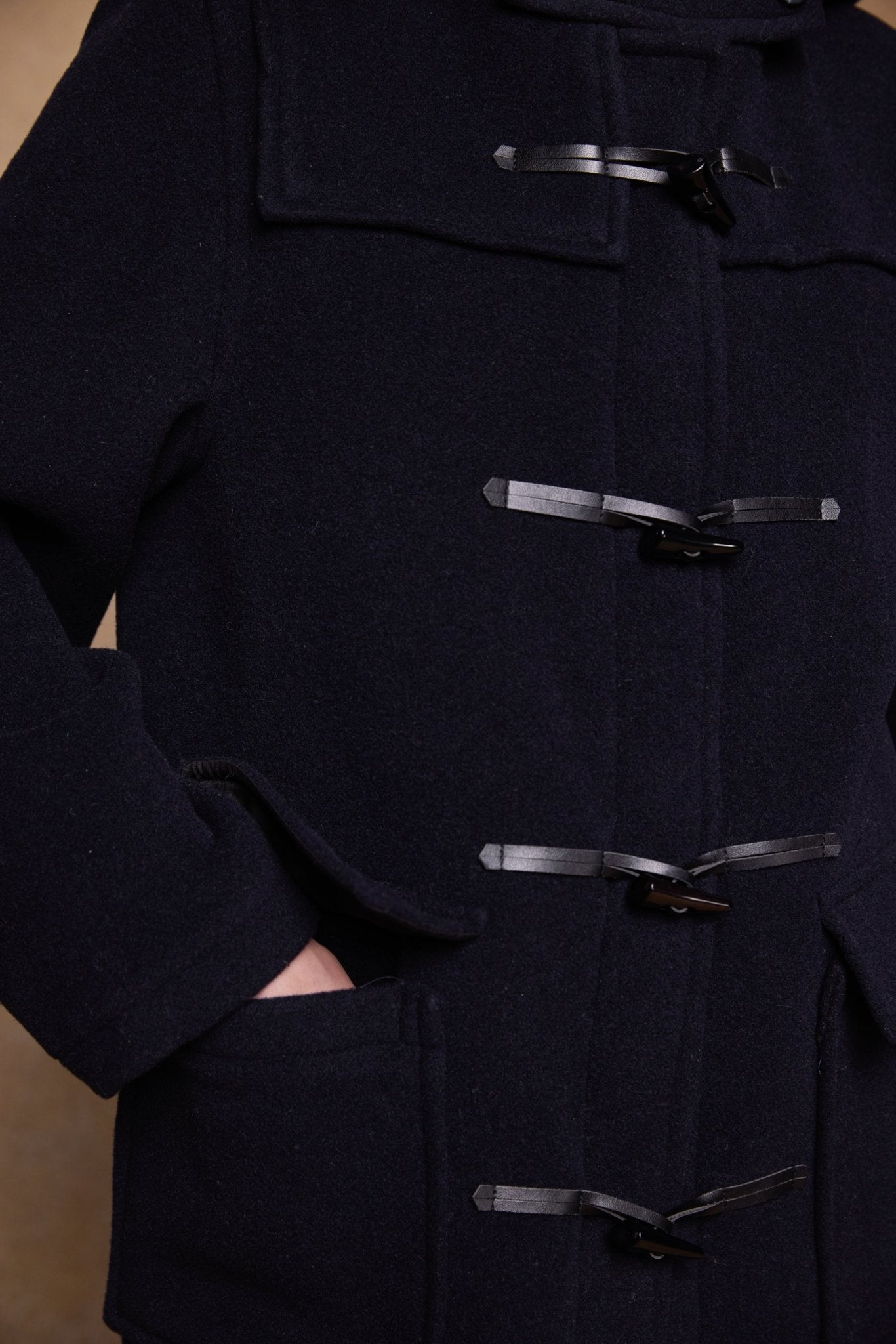 Jack Murphy Clothing - Alex Wool Duffle Coat - Navy - Tweed