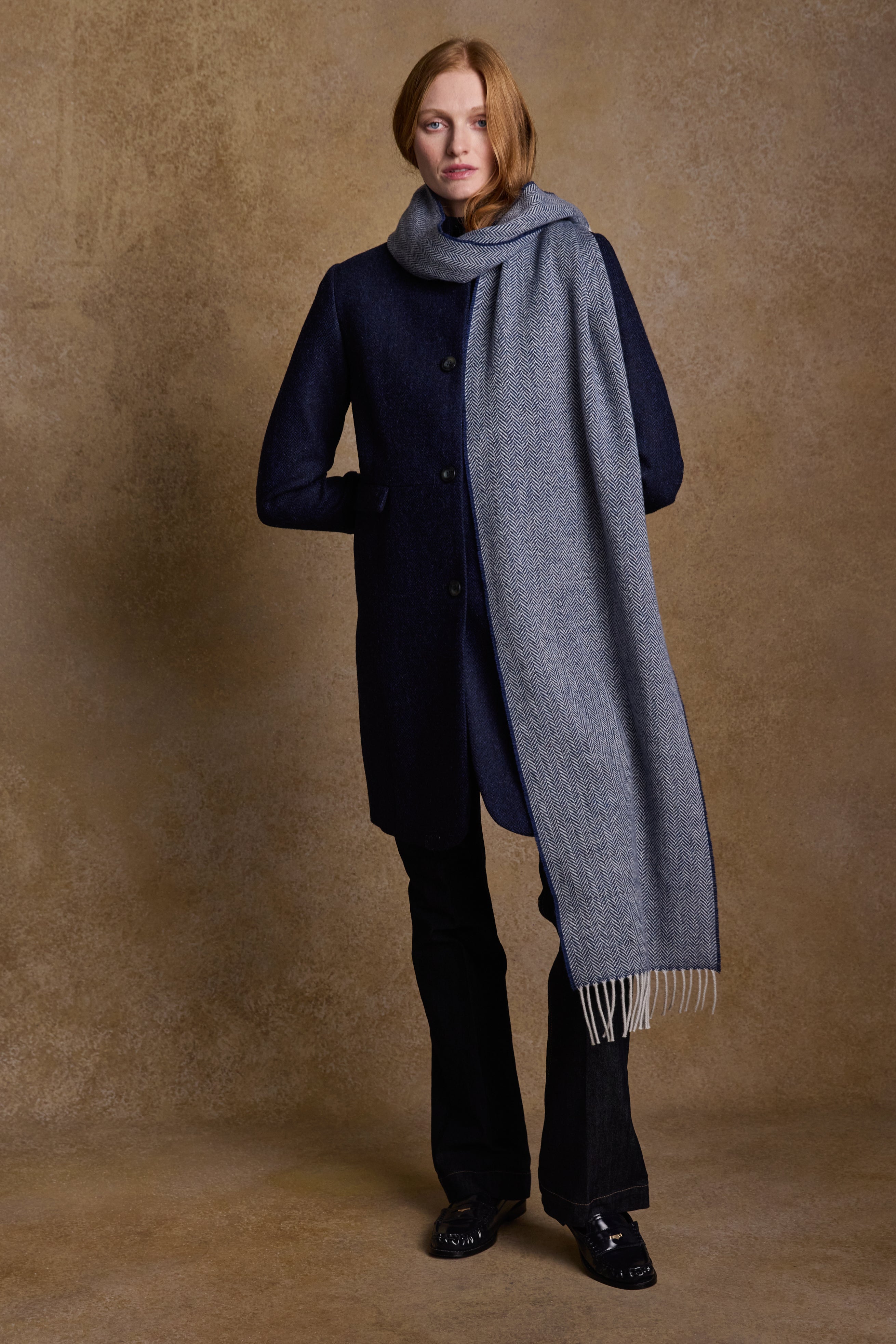 Écharpe en laine Bonnie - Bleu marine