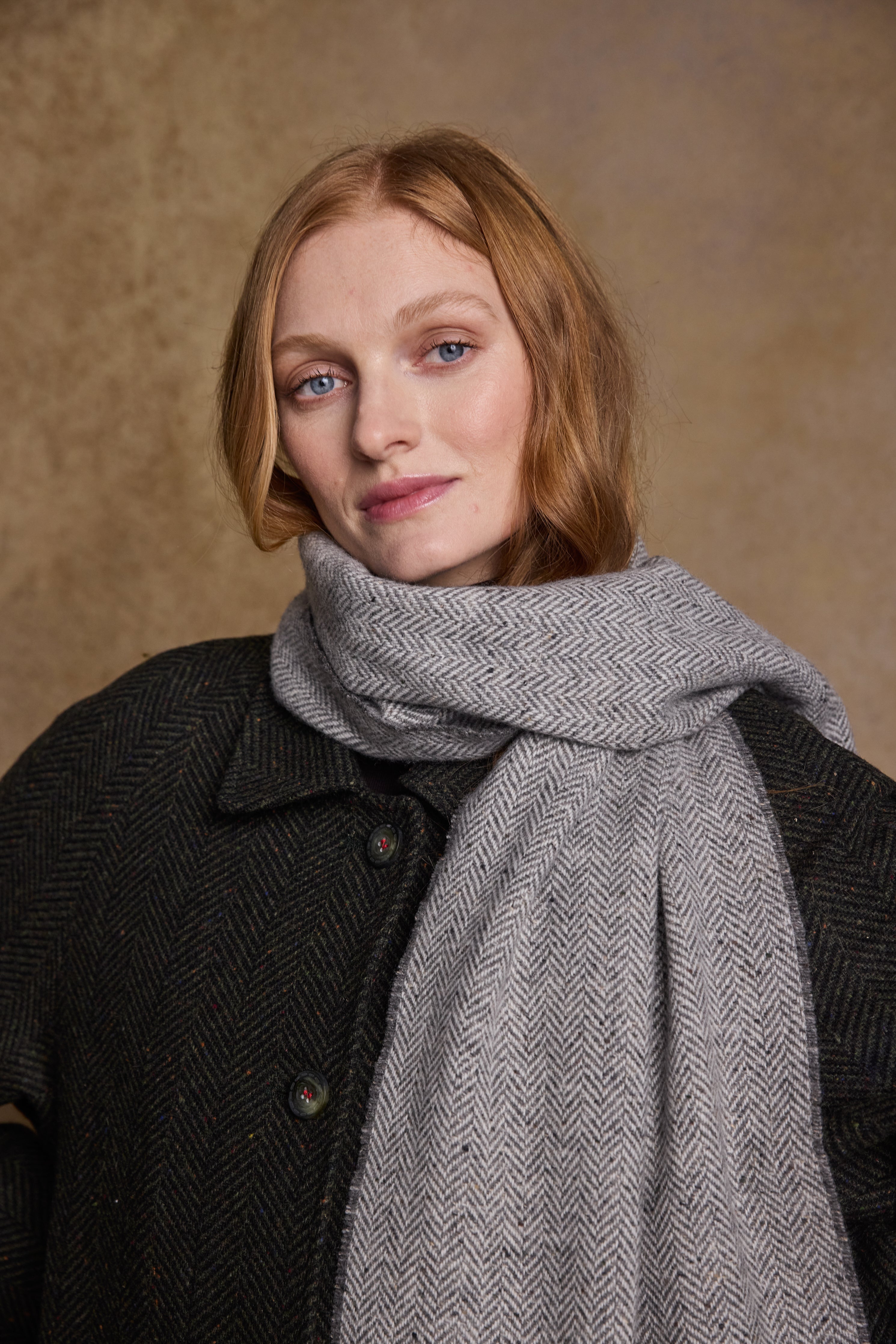 Shauna Tweed Coat - Donegal Pine Herringbone