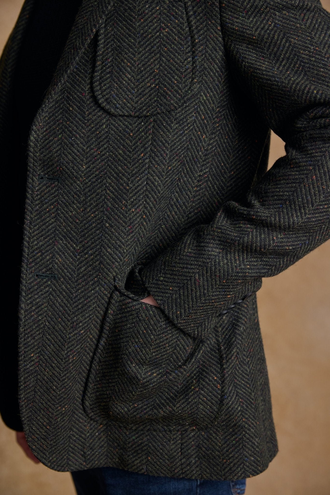 Jack Murphy Clothing - Cian Tweed Blazer - Donegal Pine Herringbone - Tweed