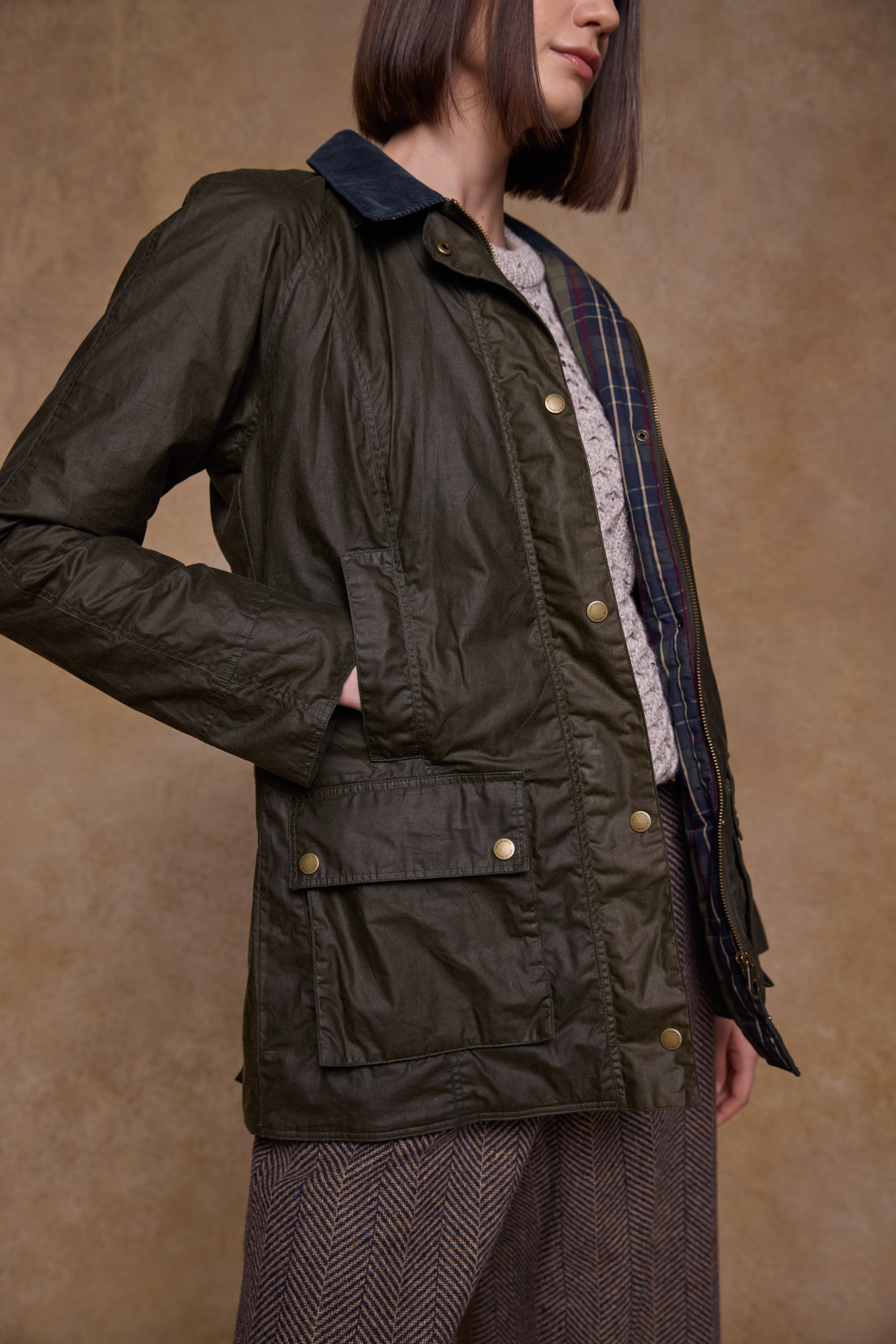 Claire Wax Jacket - Hunting Green