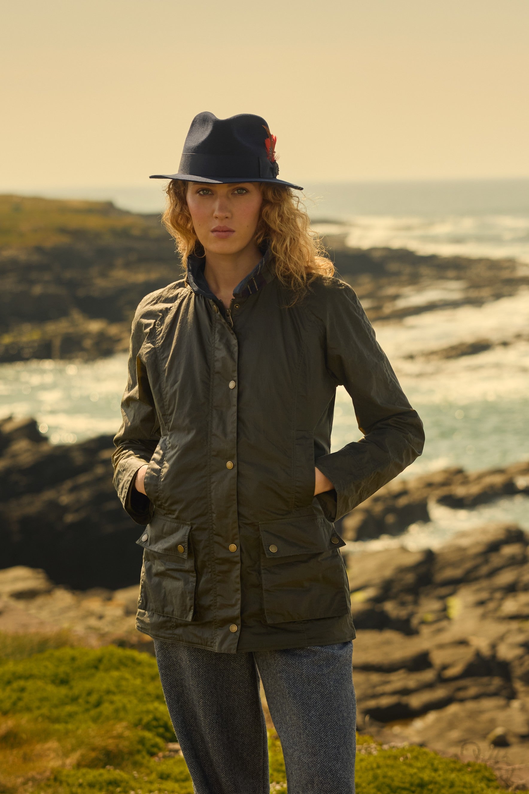 Claire Wax Jacket - Hunting Green