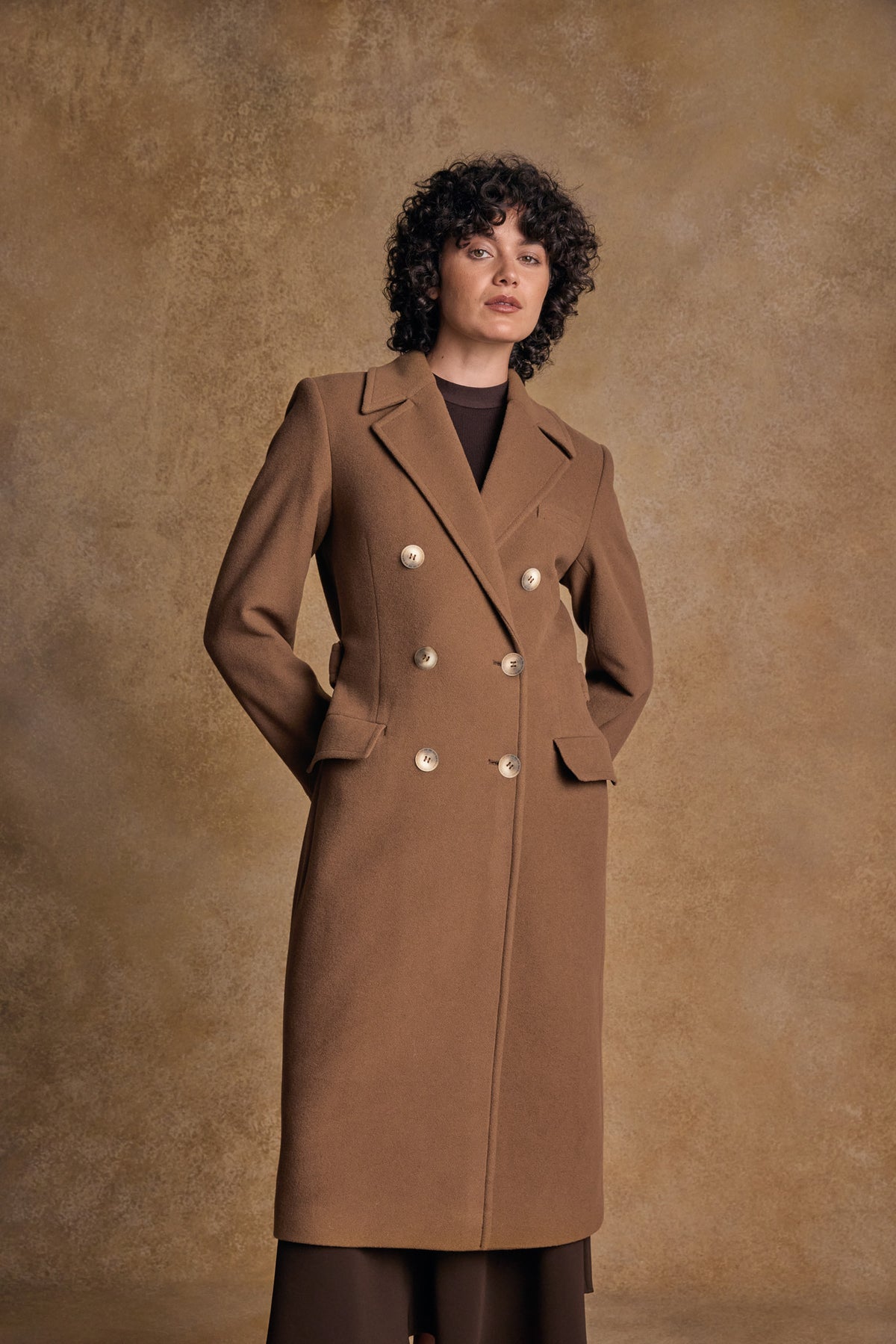 Manteau en laine Clodagh - Camel