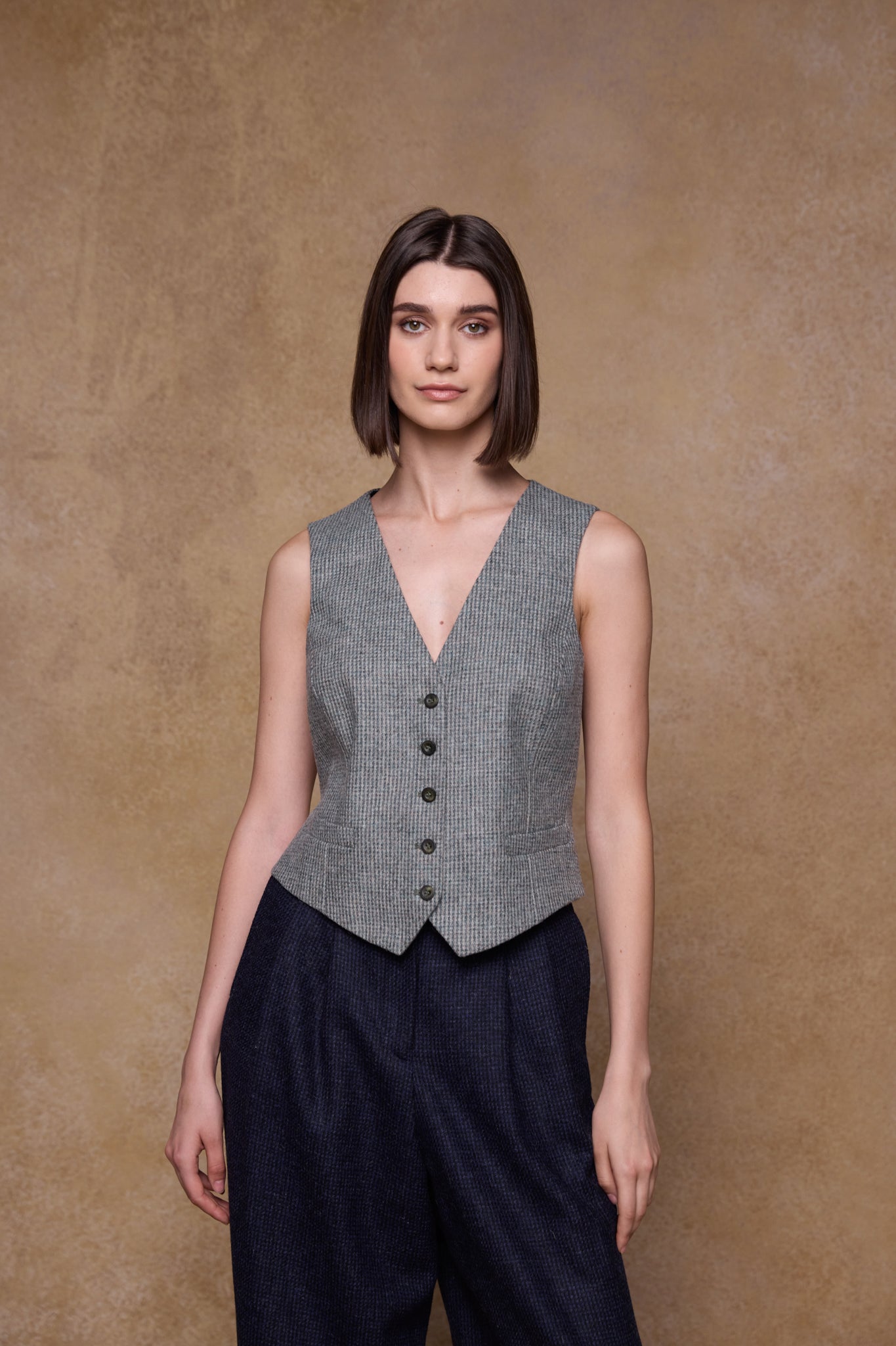 Jack Murphy Clothing - Colleen Tweed Waistcoat - Jade Weave - Tweed