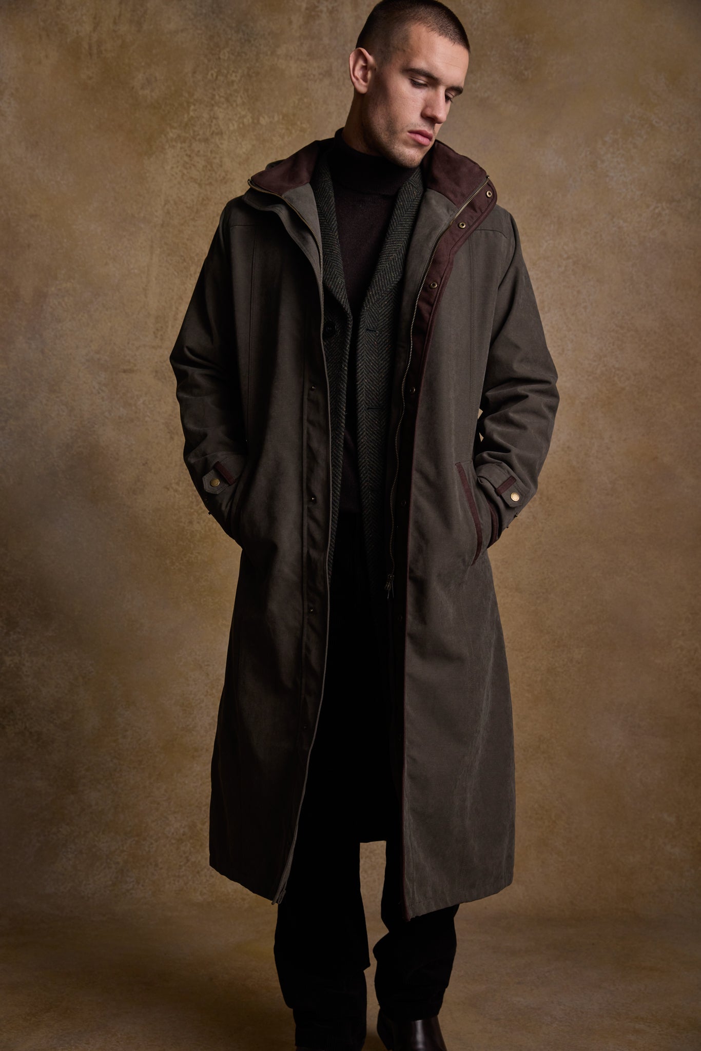 Emmet Waterproof Long Coat - Olive