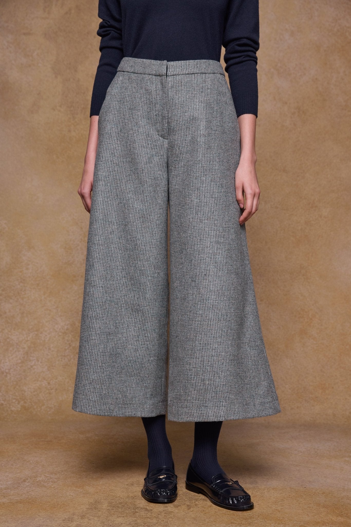 Enya Tweed Culottes - Jade Weave