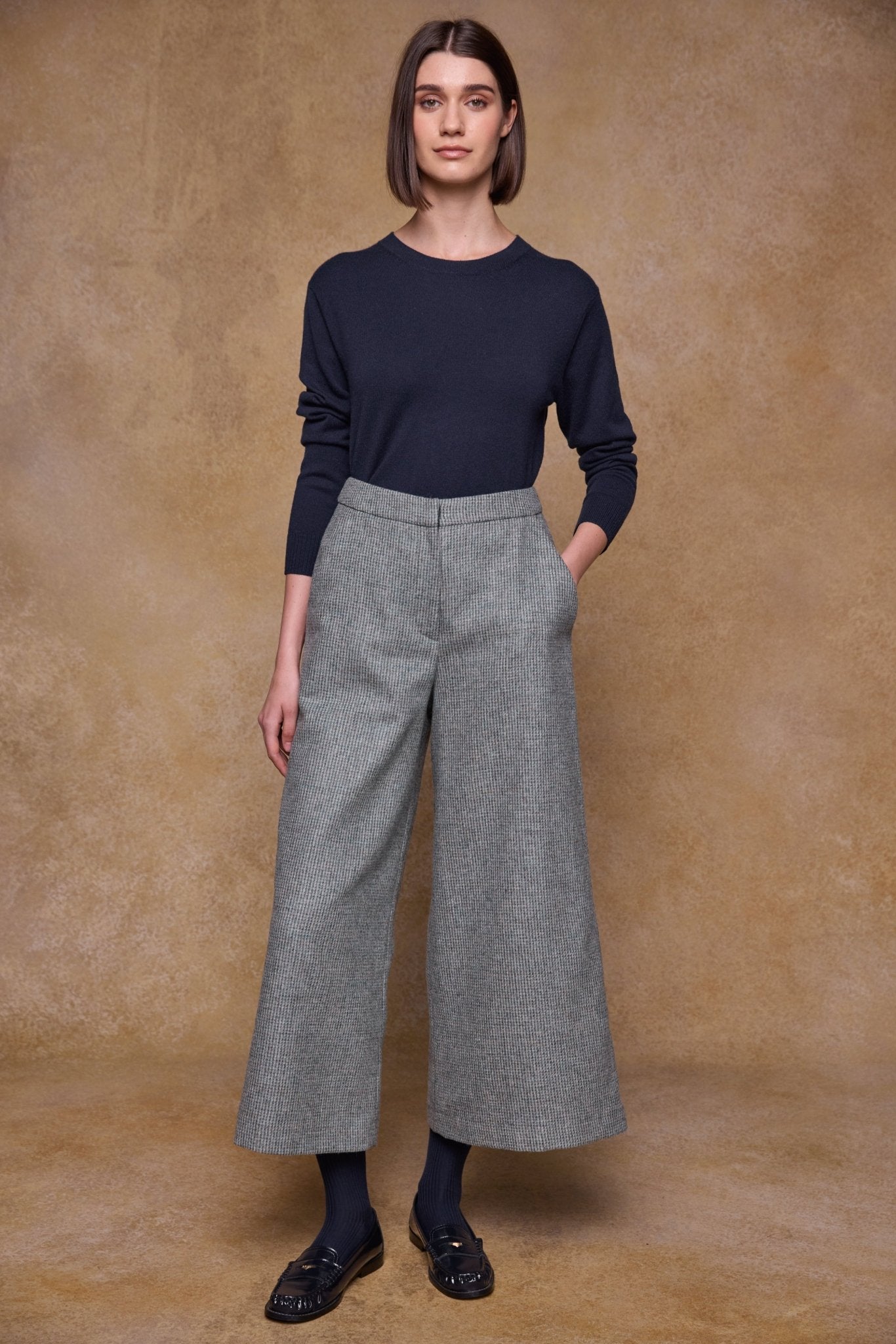 Jack Murphy Clothing - Enya Tweed Culottes - Jade Weave - Tweed