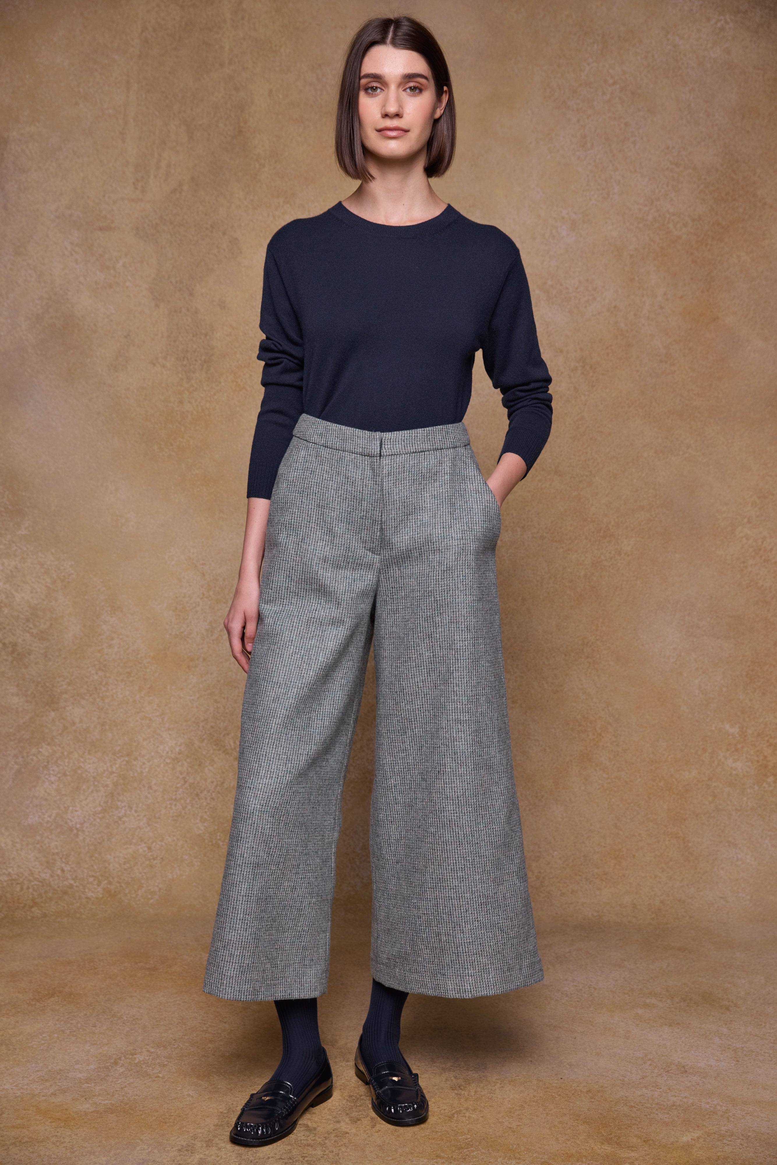 Jupe-culotte Enya Tweed - Jade Weave