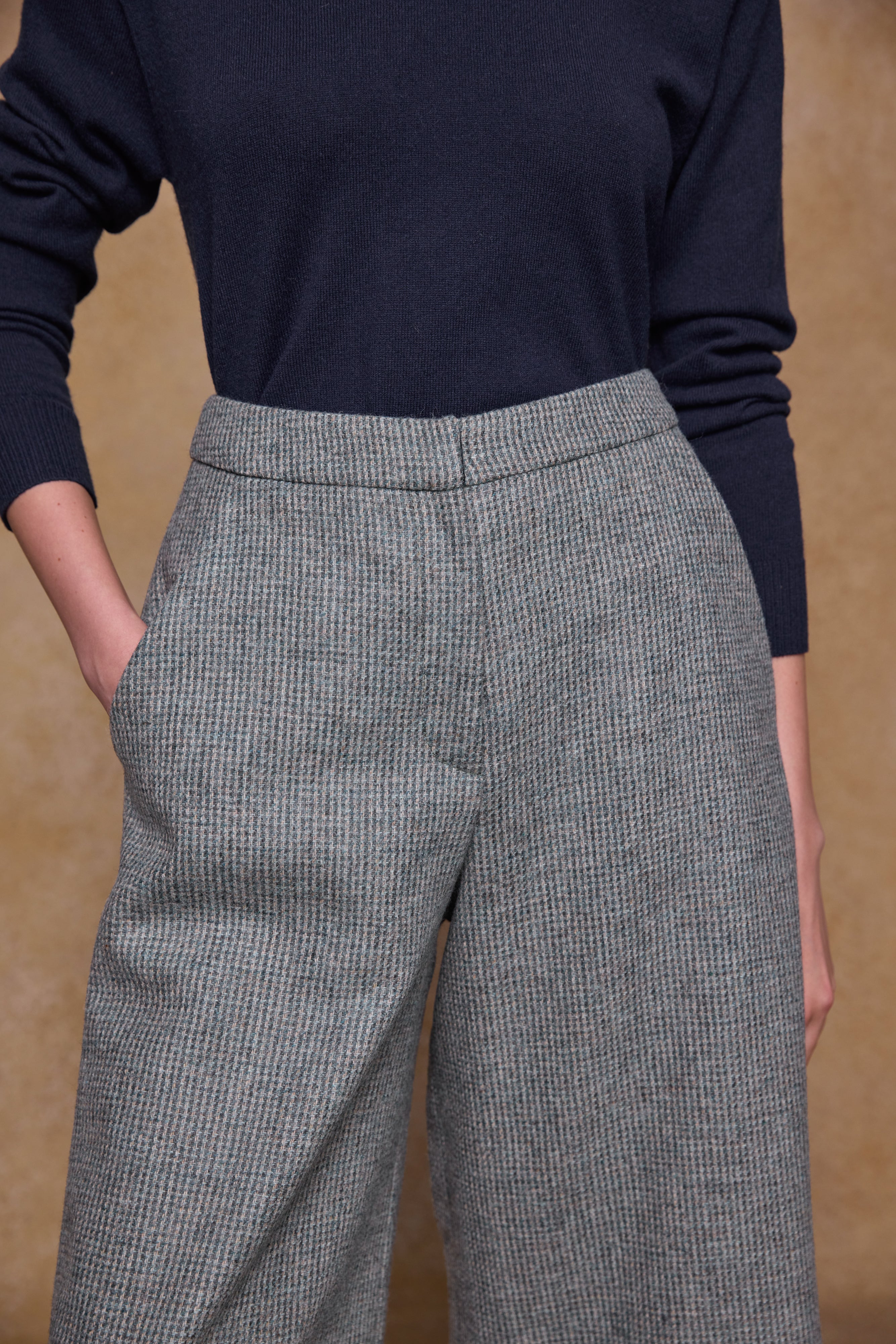 Jupe-culotte Enya Tweed - Jade Weave
