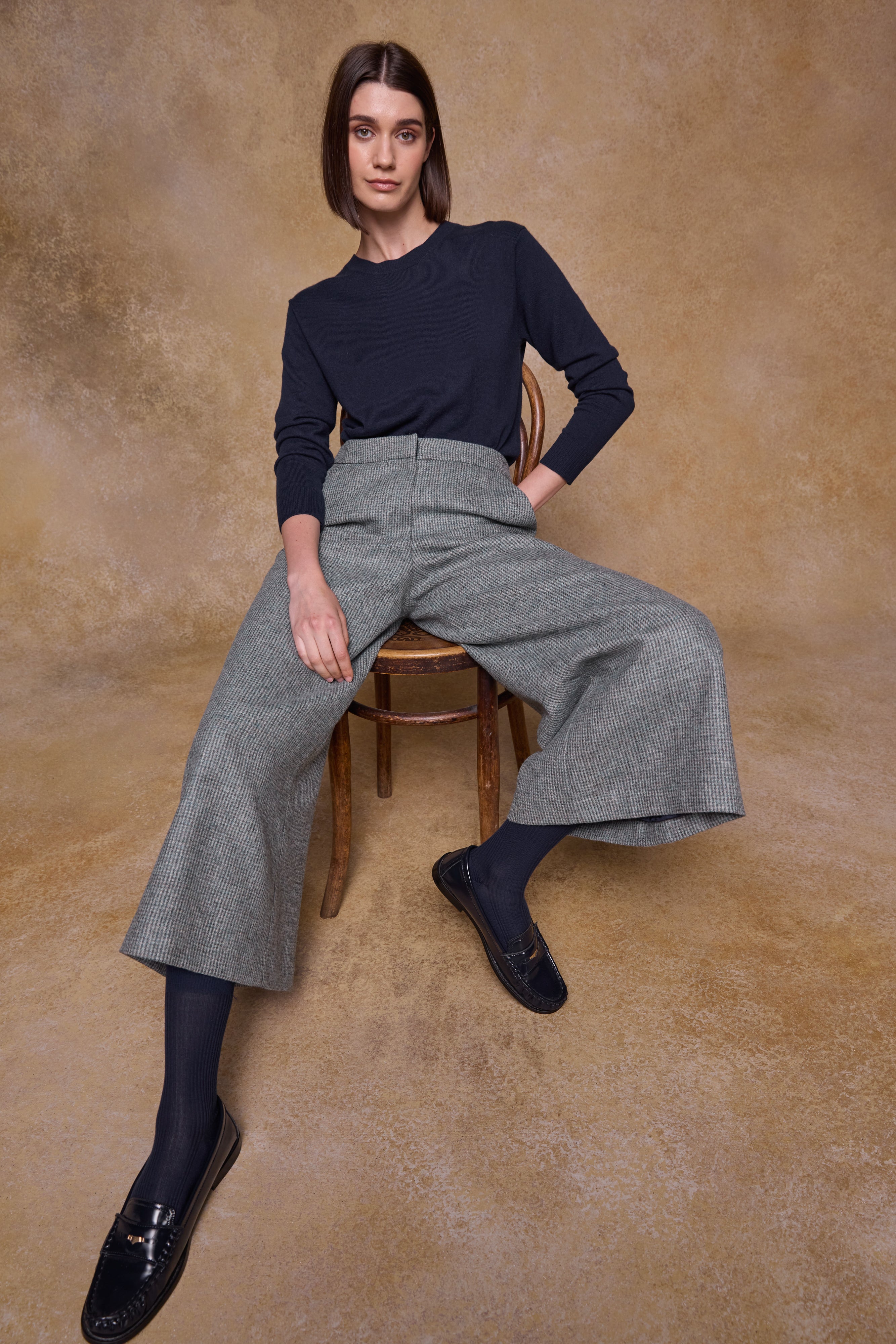 Jupe-culotte Enya Tweed - Jade Weave