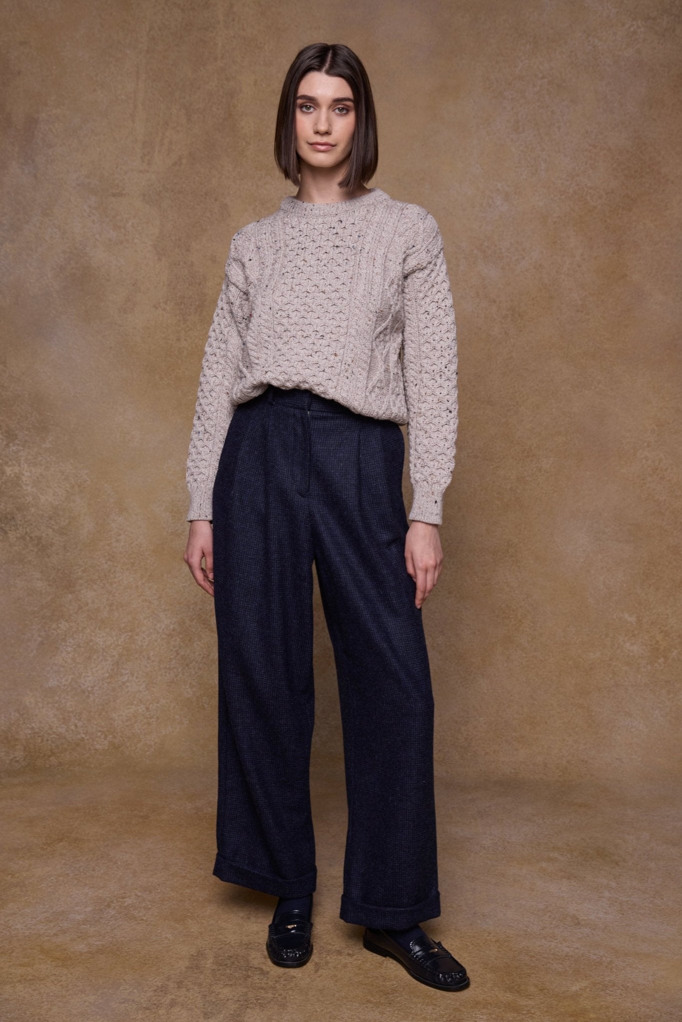 Jack Murphy Clothing - Faye Tweed Trousers - Imperial Blue - Tweed