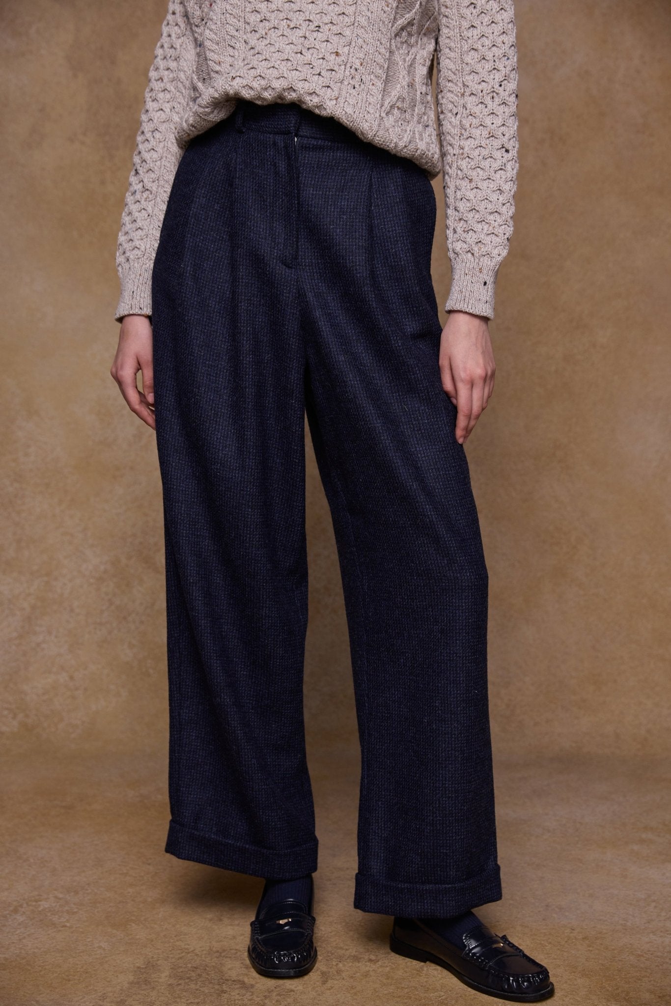 Jack Murphy Clothing - Faye Tweed Trousers - Imperial Blue - Tweed
