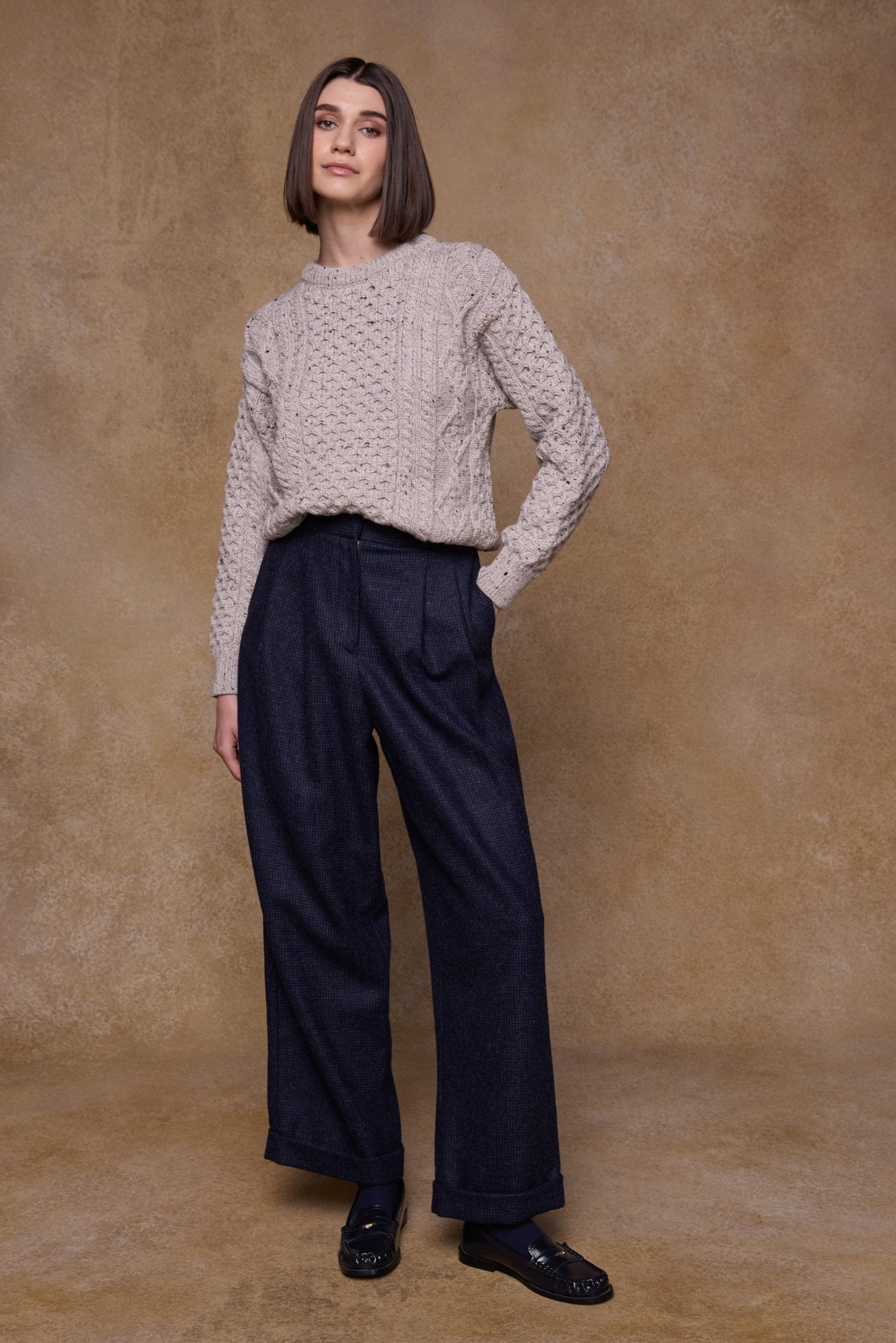 Jack Murphy Clothing - Faye Tweed Trousers - Imperial Blue - Tweed