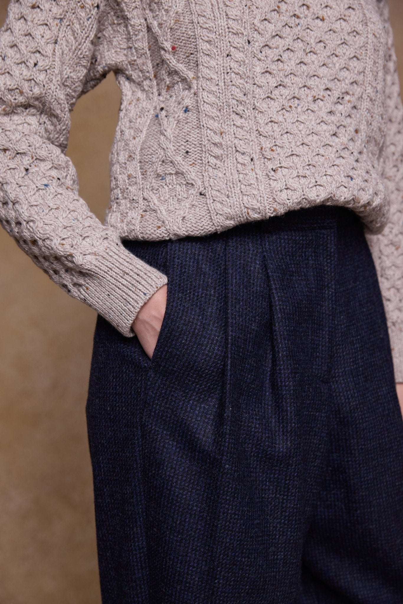 Jack Murphy Clothing - Faye Tweed Trousers - Imperial Blue - Tweed