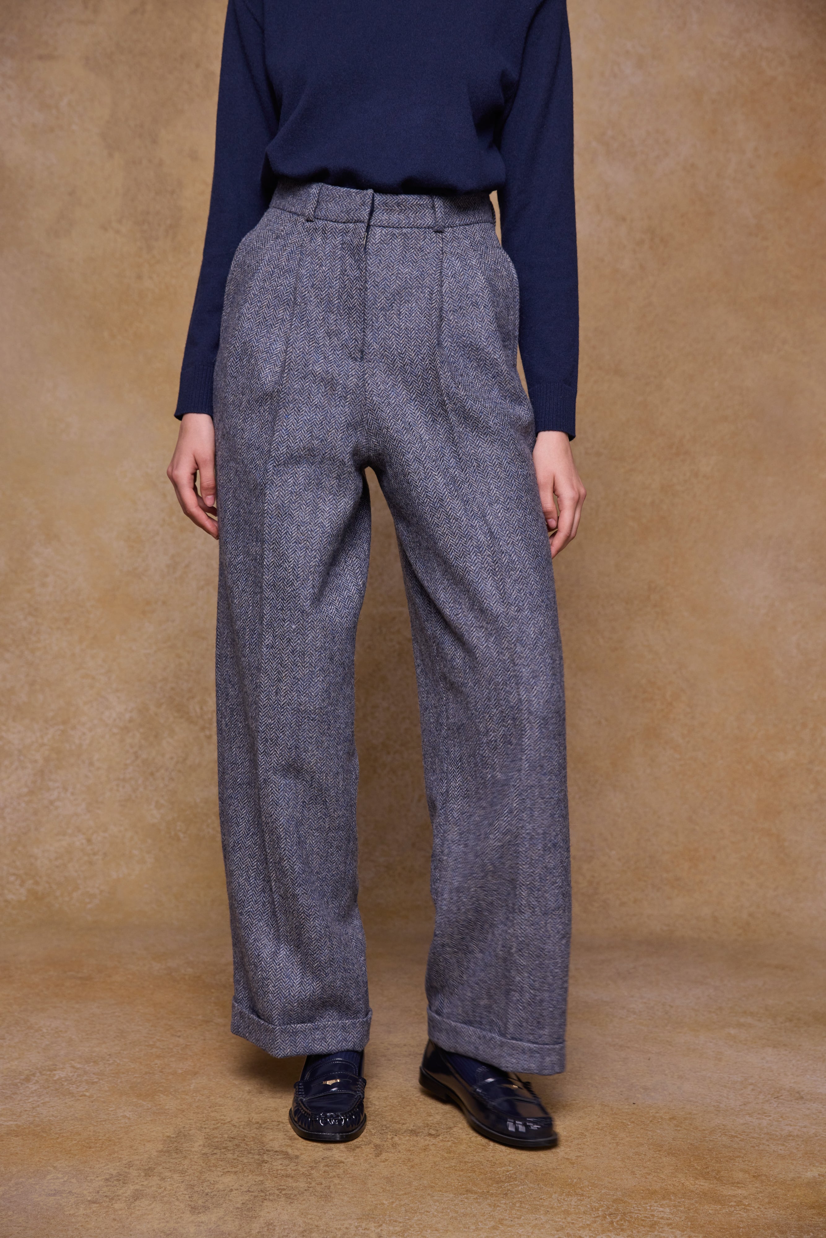 Pantalon Faye Tweed - Denim Chevrons