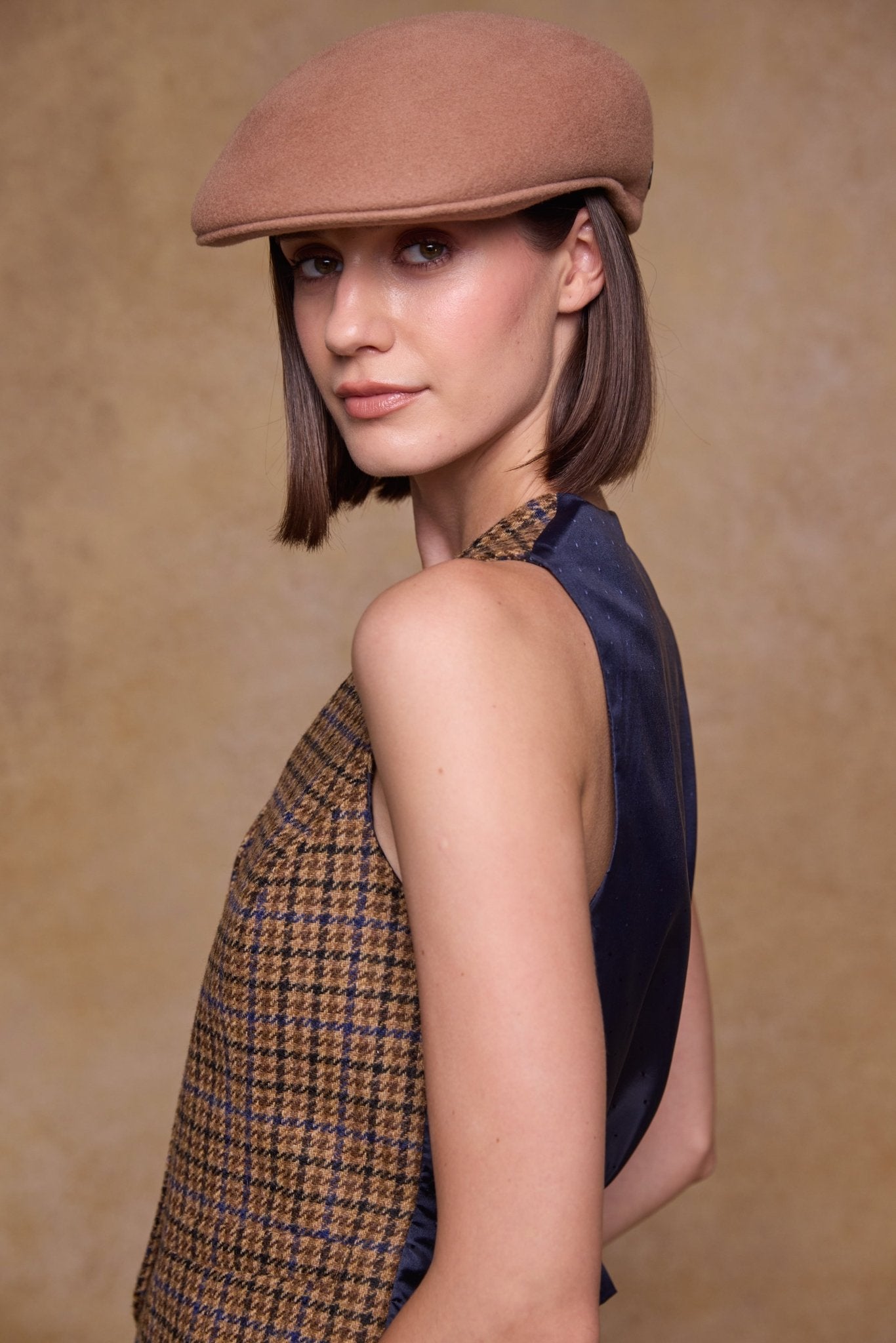 Jack Murphy Clothing - Galway Felt Flat Cap - Sandstone - Hats