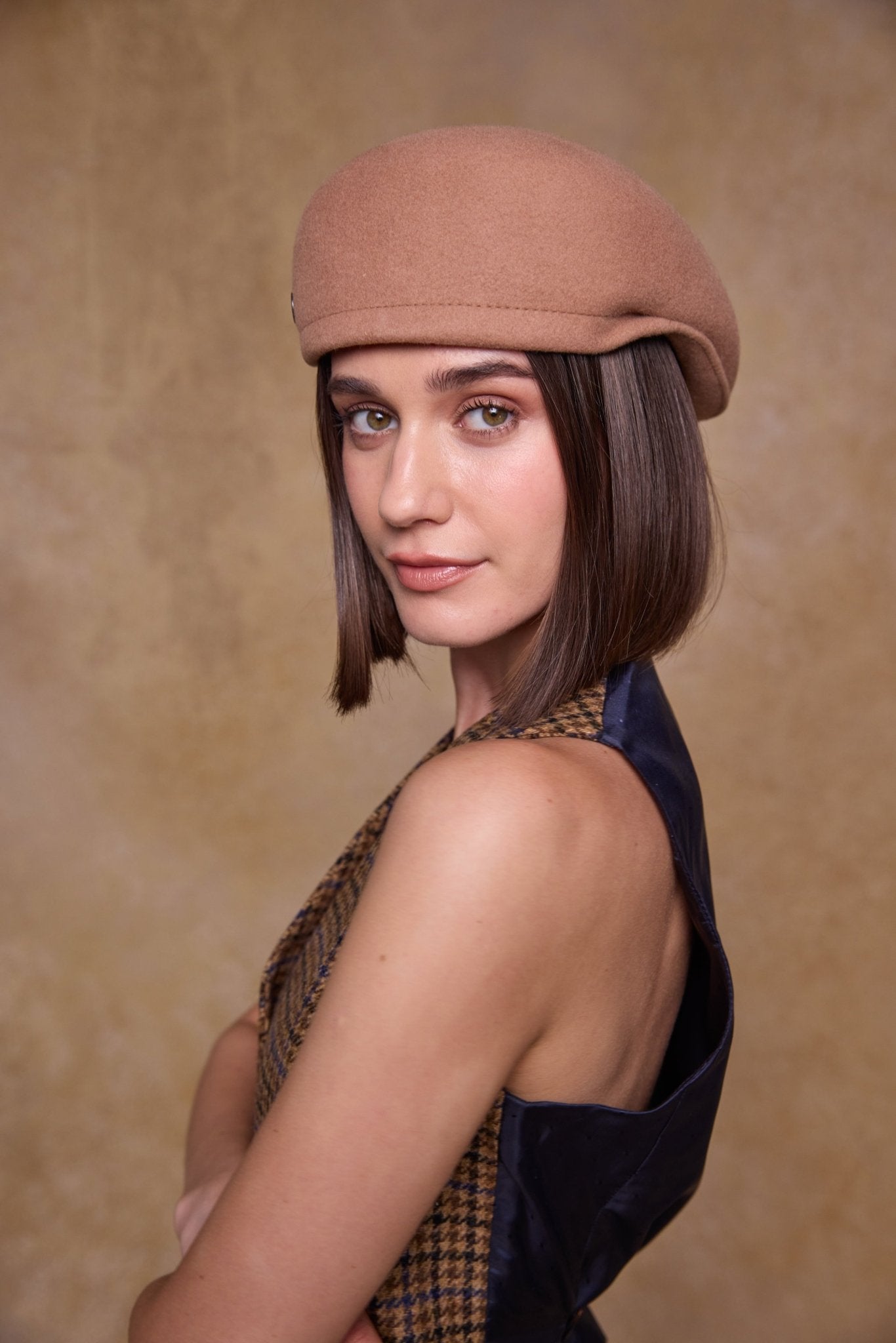 Jack Murphy Clothing - Galway Felt Flat Cap - Sandstone - Hats