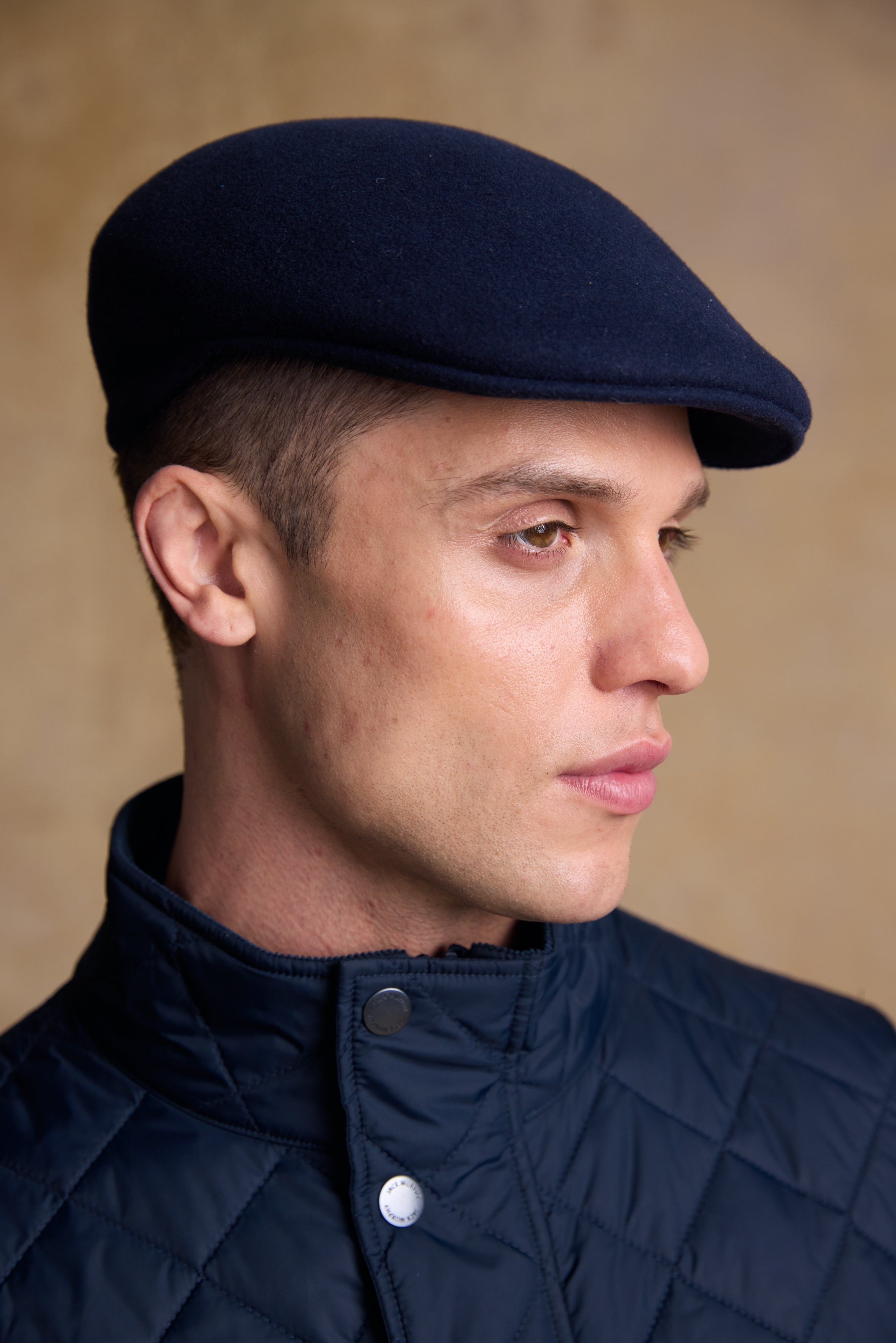 Galway Felt Flat Cap - Navy