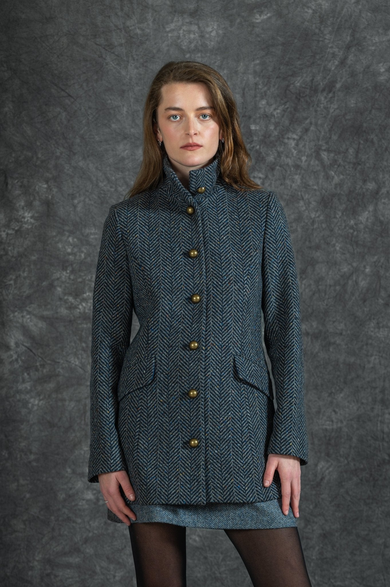 Jack Murphy Clothing - Grace Tweed Coat - Atlantic Mist - Tweed